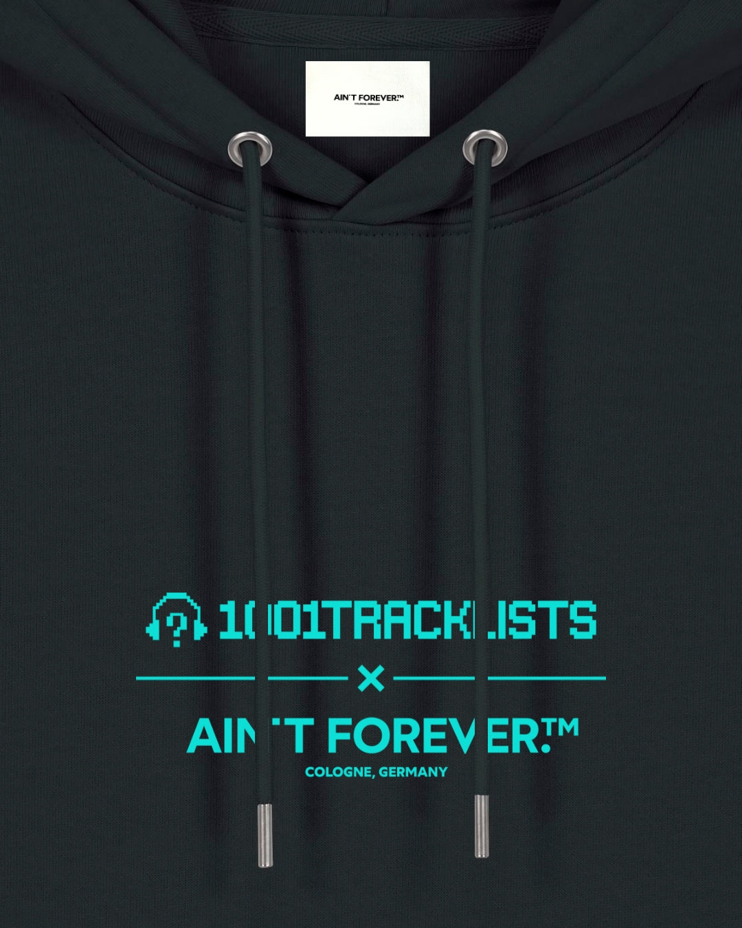 THE BPM HOODIE (BLACK / TURQUOISE / 1001TRACKLISTS)