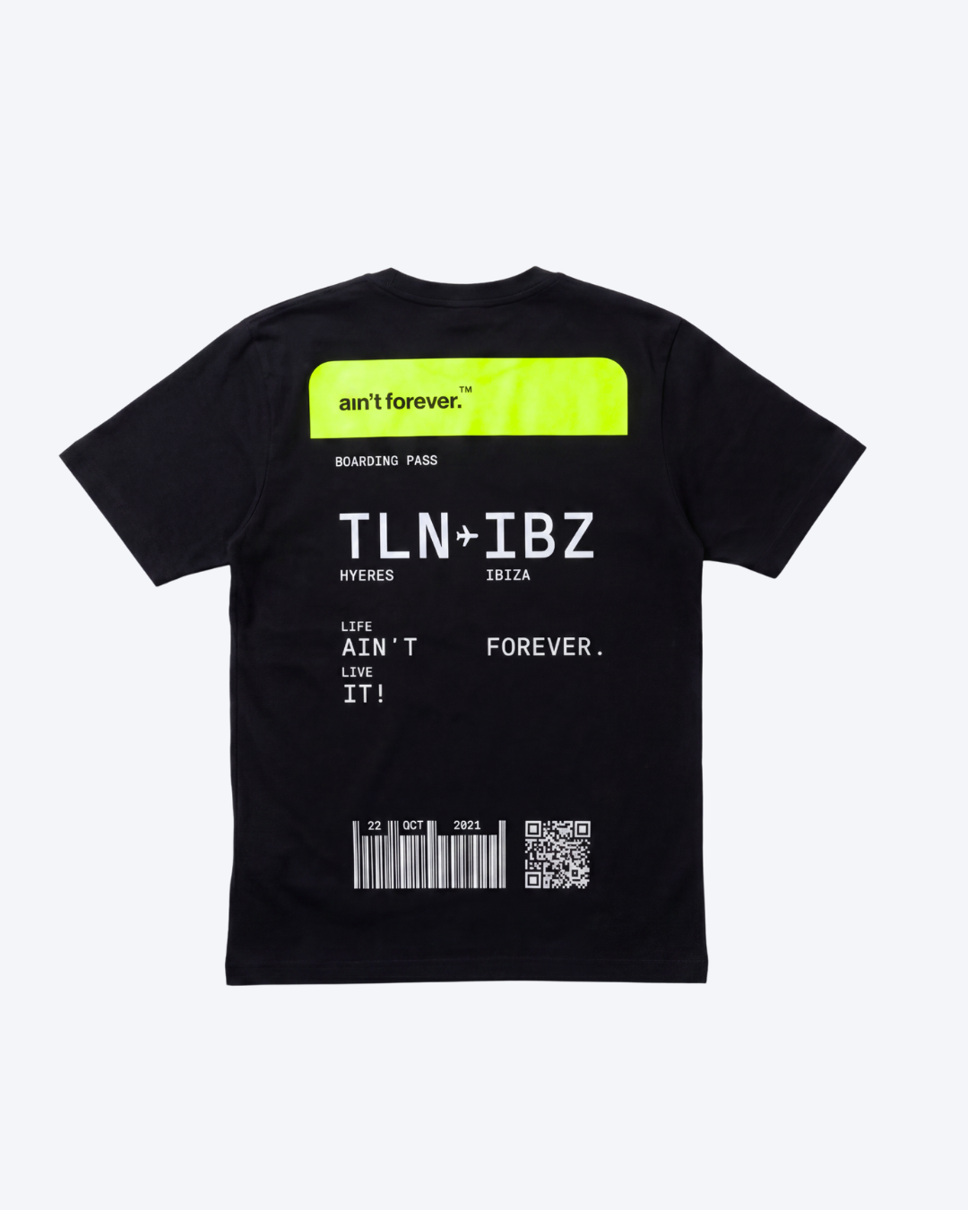 REGULAR FIT: NEON BOARDING PASS T-SHIRT