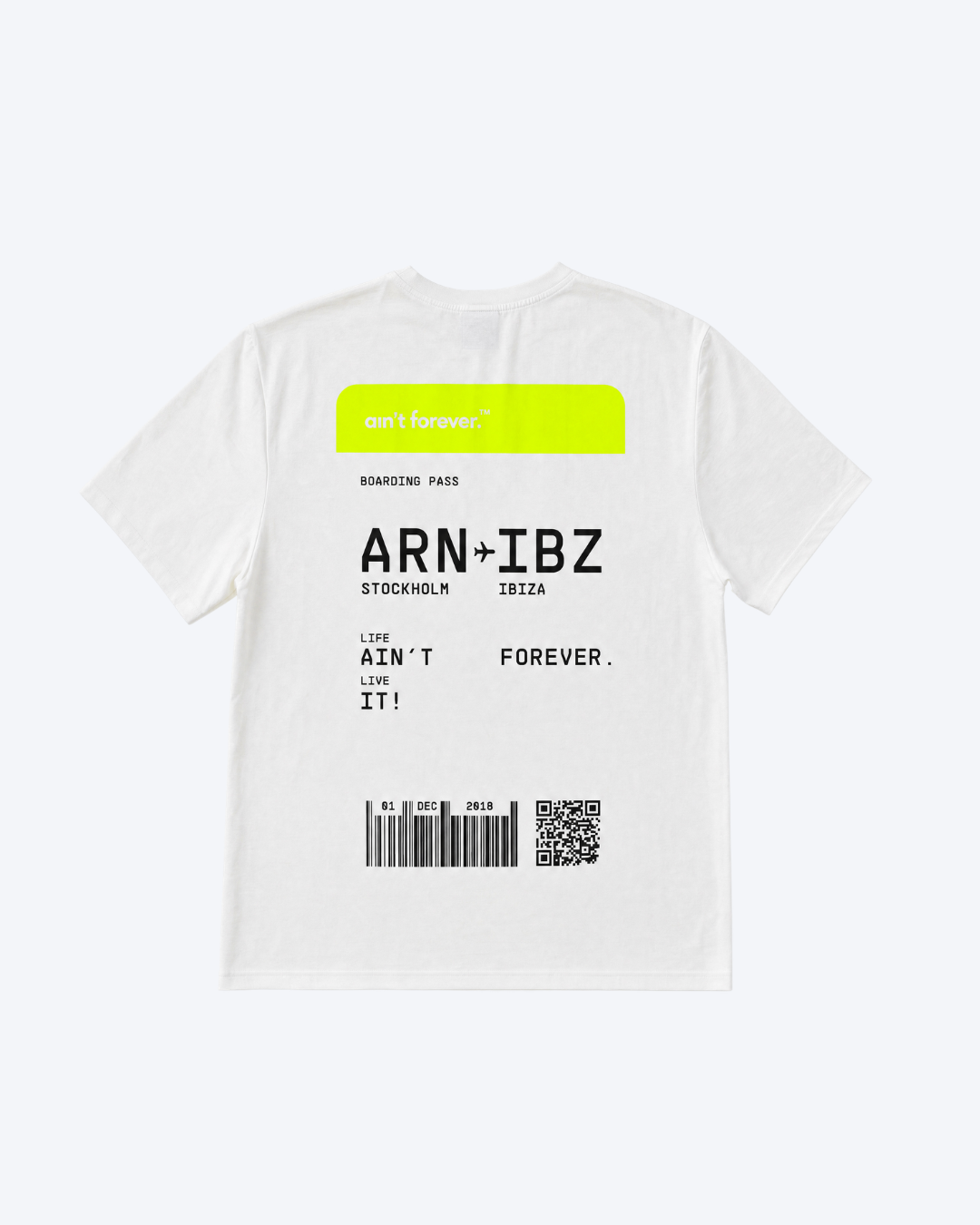 REGULAR FIT: NEON BOARDING PASS T-SHIRT