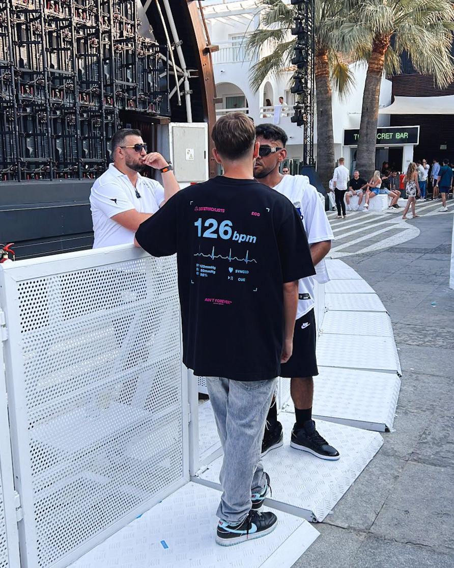 THE BPM T-SHIRT (BLACK / TURQUOISE / 1001TRACKLISTS)