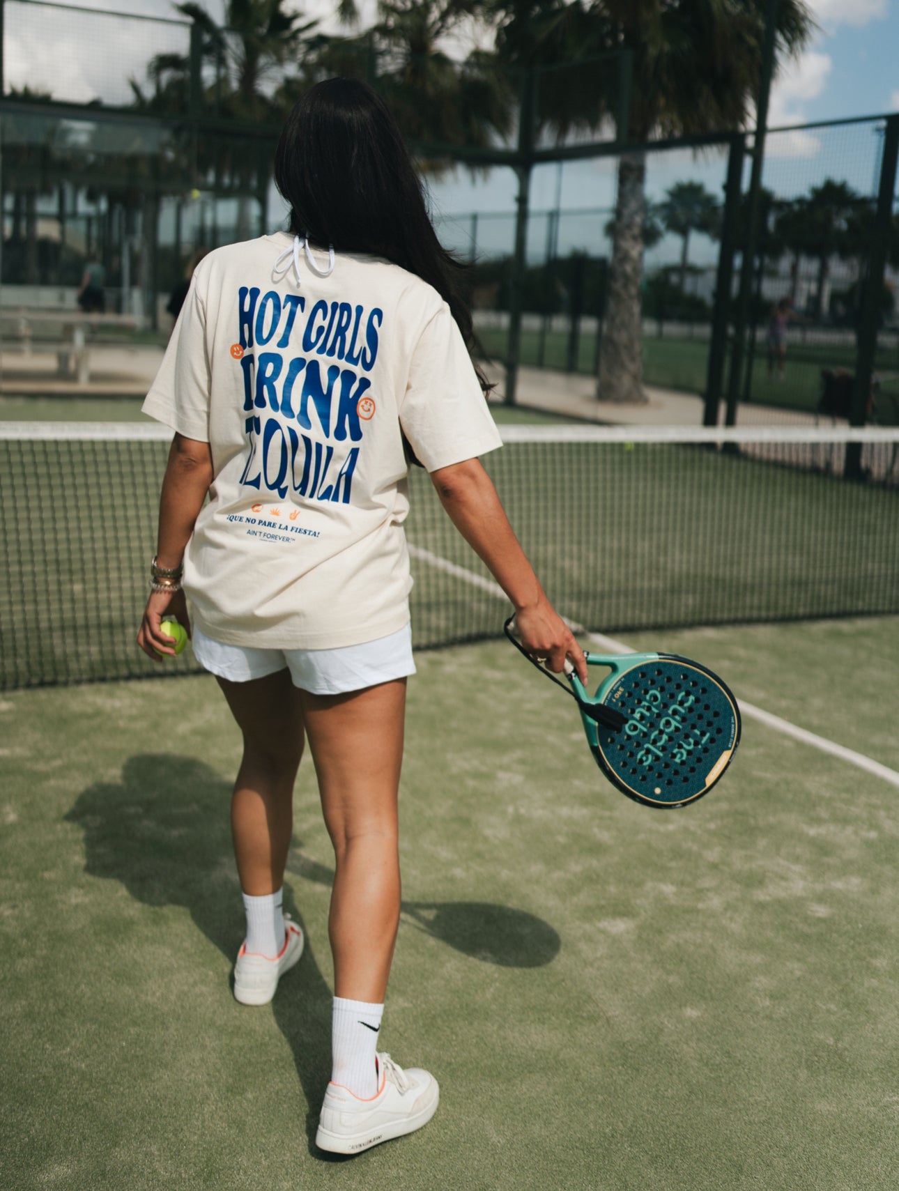 THE "HOT GIRLS DRINK TEQUILA" T-SHIRT (CREME/BLUE/ORANGE)