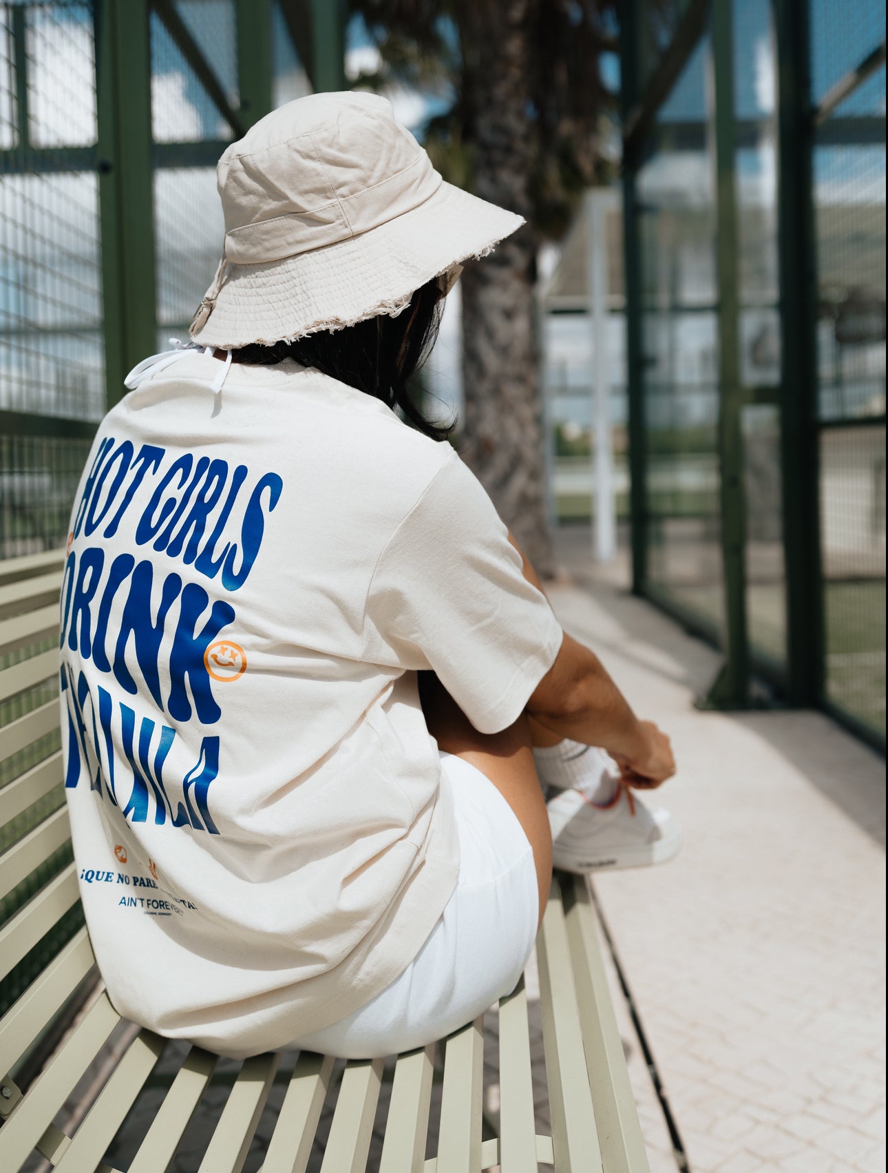 THE "HOT GIRLS DRINK TEQUILA" T-SHIRT (CREME/BLUE/ORANGE)