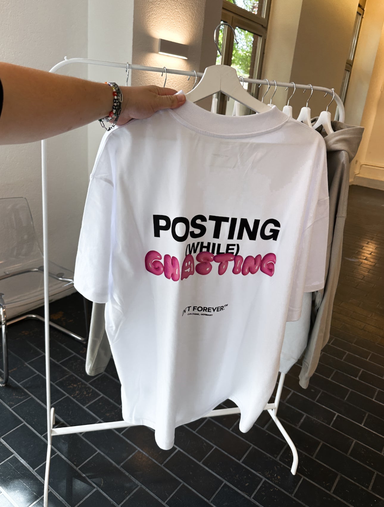 POSTING WHILE GHOSTING T-SHIRT (WHITE)