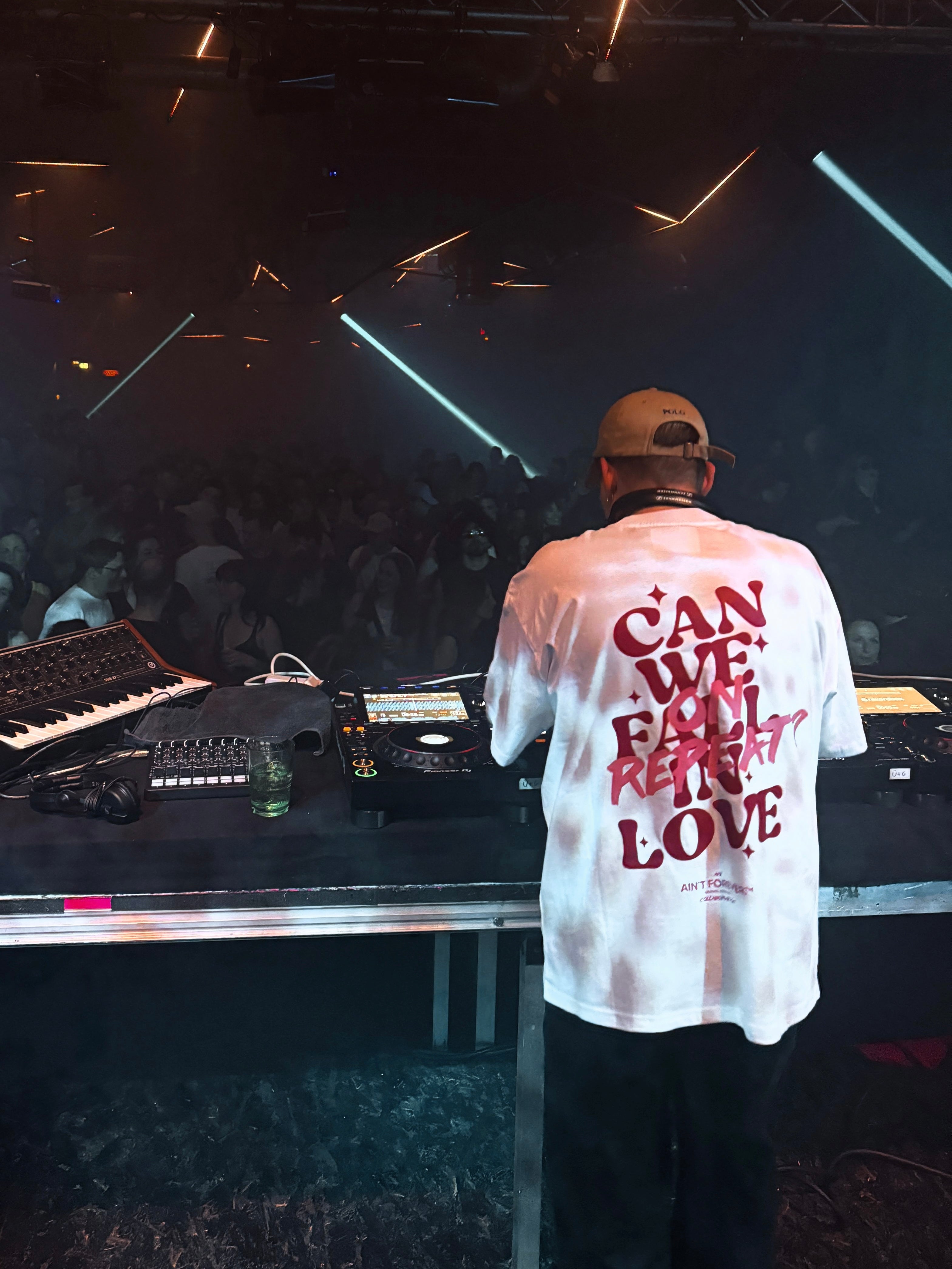 CAN WE FALL IN LOVE ON REPEAT T-SHIRT (MOONBOOTICA)