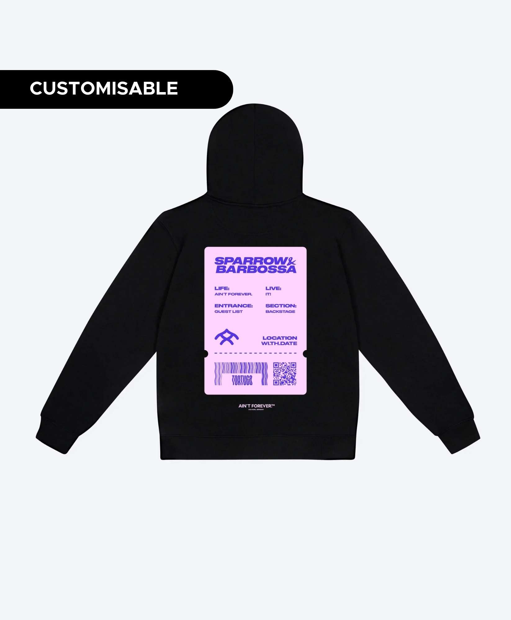 THE BACKSTAGE HOODIE CONFIGURATOR (BLACK / SPARROW & BARBOSSA)