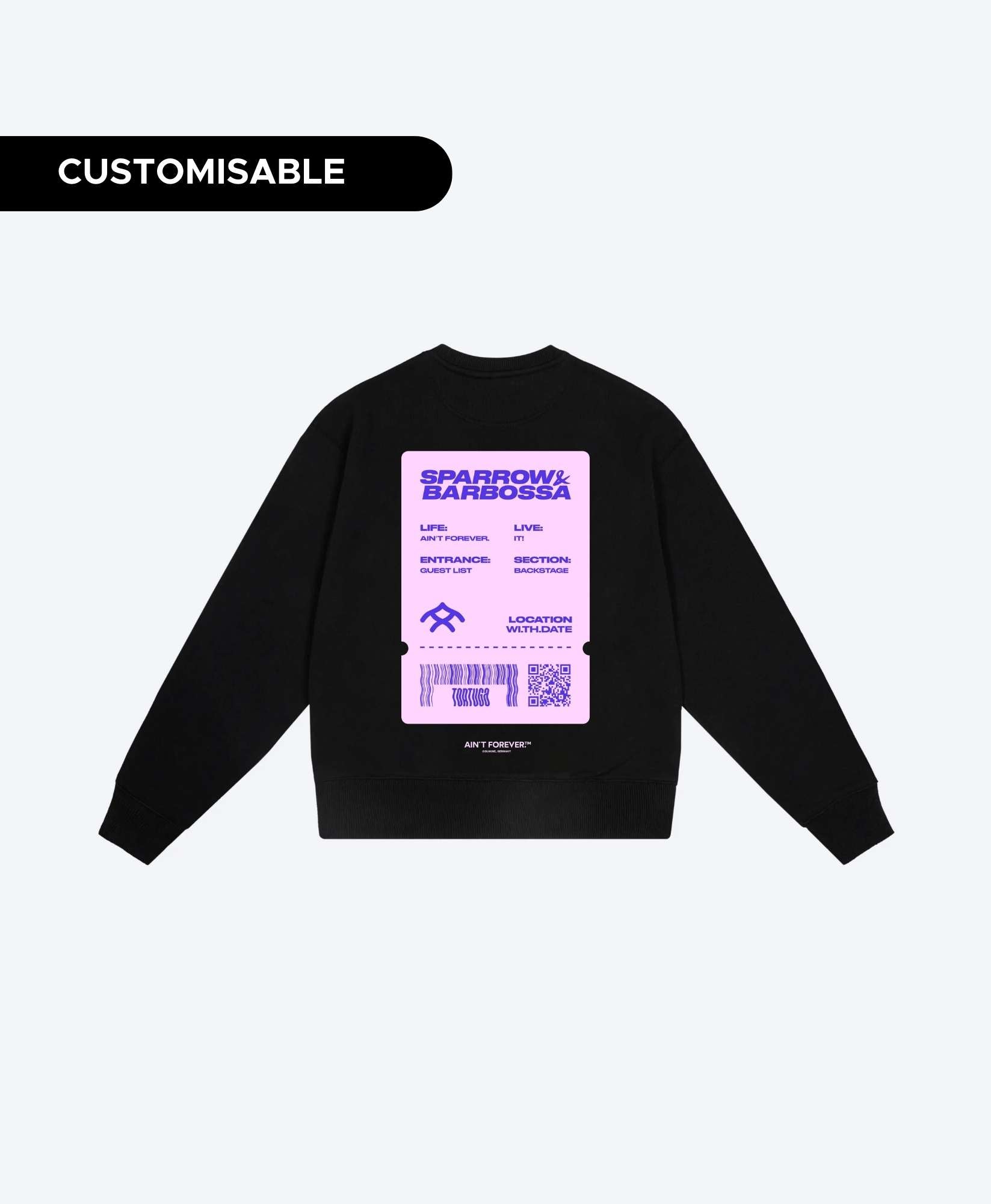 THE BACKSTAGE SWEATSHIRT CONFIGURATOR (BLACK / SPARROW & BARBOSSA)