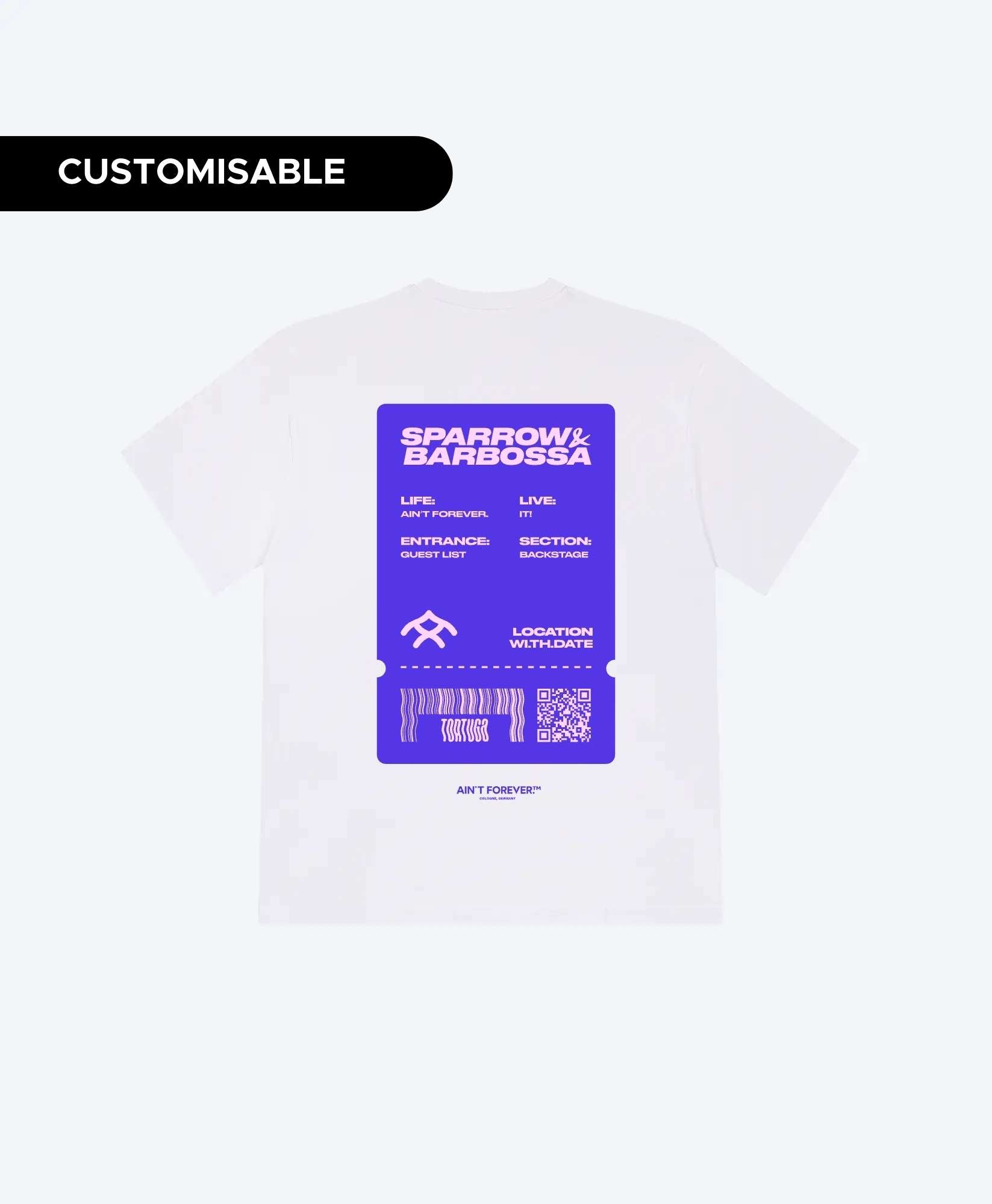 THE BACKSTAGE T-SHIRT CONFIGURATOR (WHITE / SPARROW & BARBOSSA)