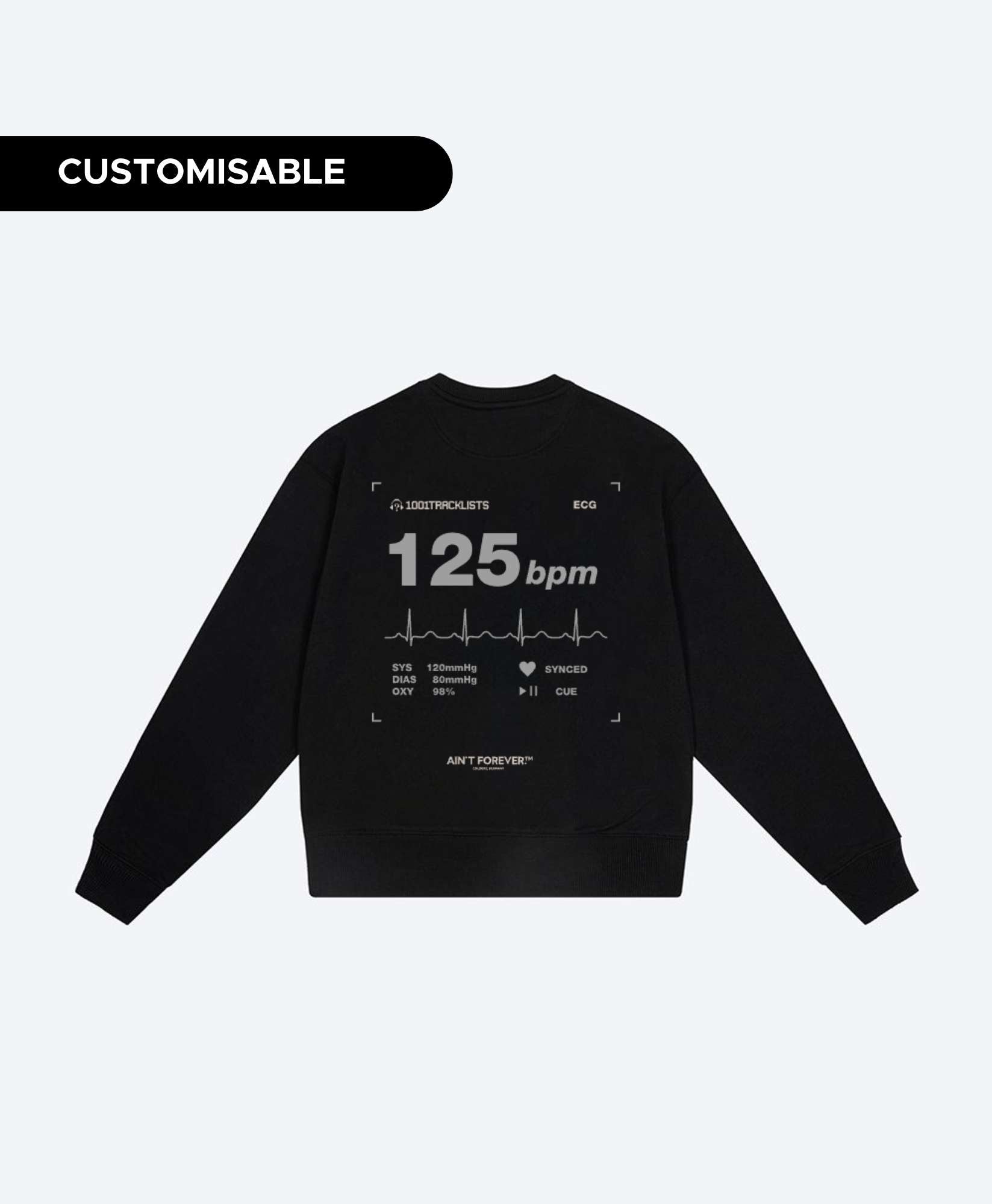 THE BPM SWEATSHIRT (BLACK / GREY / 1001TRACKLISTS)