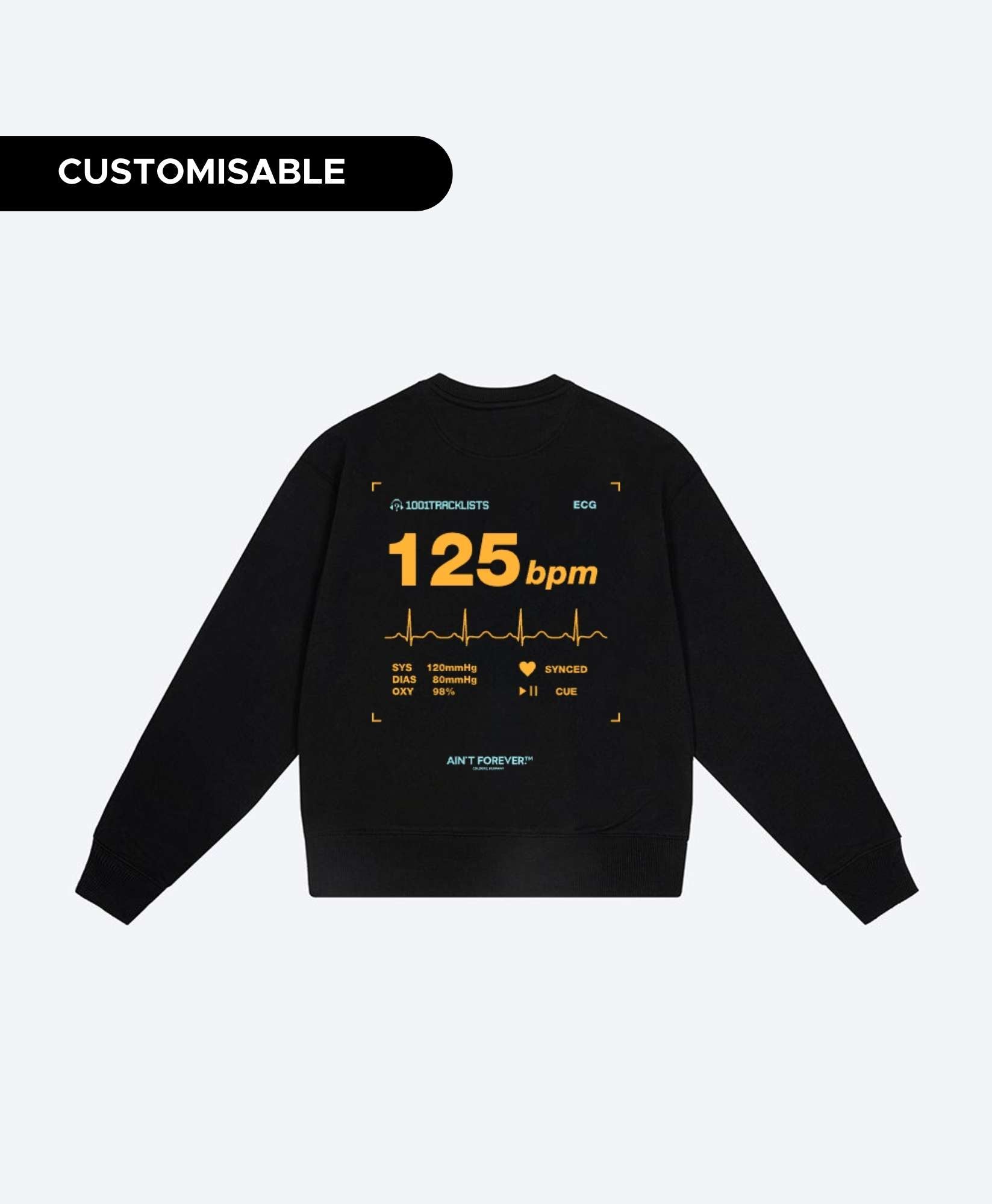 THE BPM SWEATSHIRT (BLACK / ORANGE / 1001TRACKLISTS)
