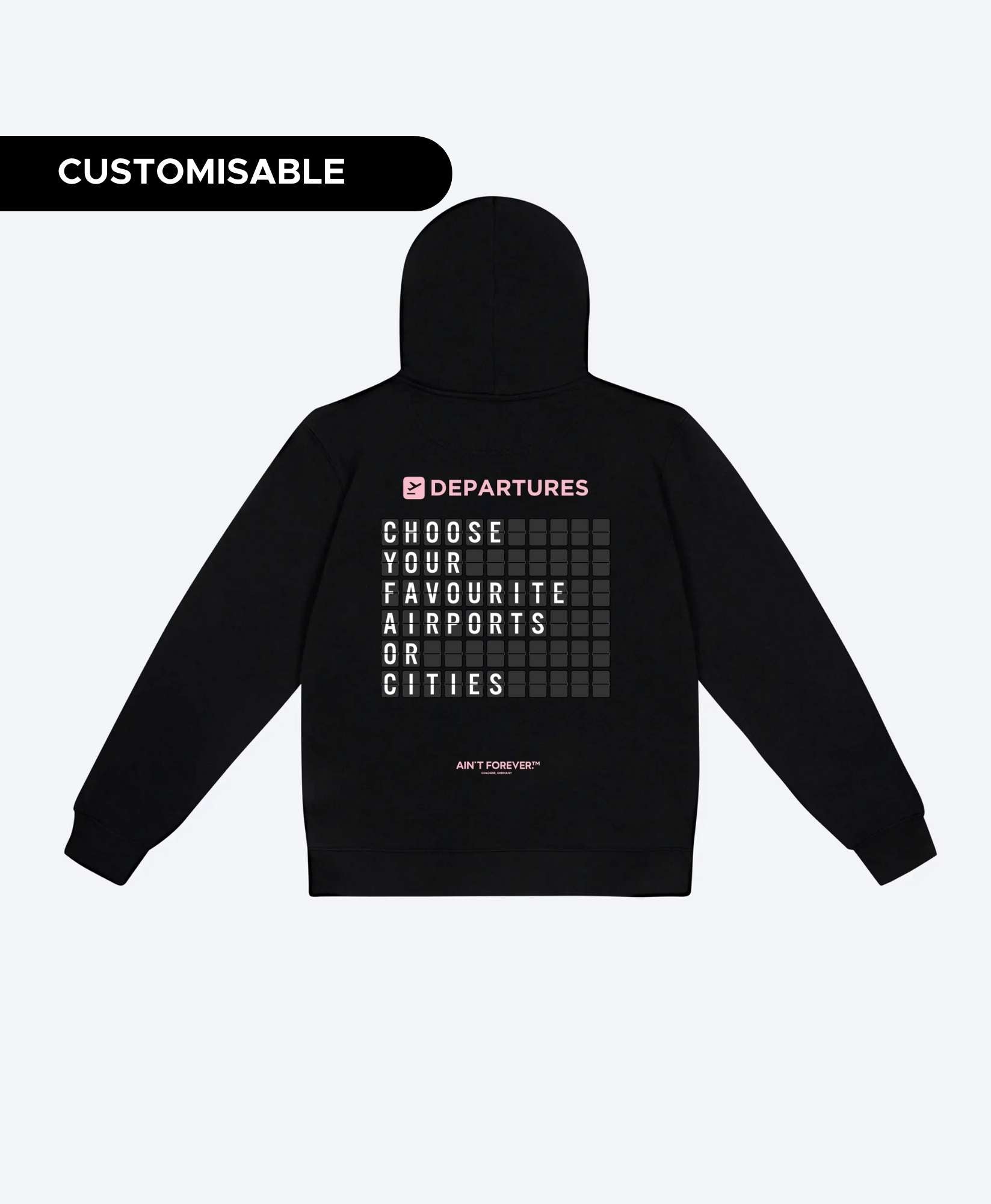 THE DEPARTURES HOODIE (BLACK / ROSÉ)