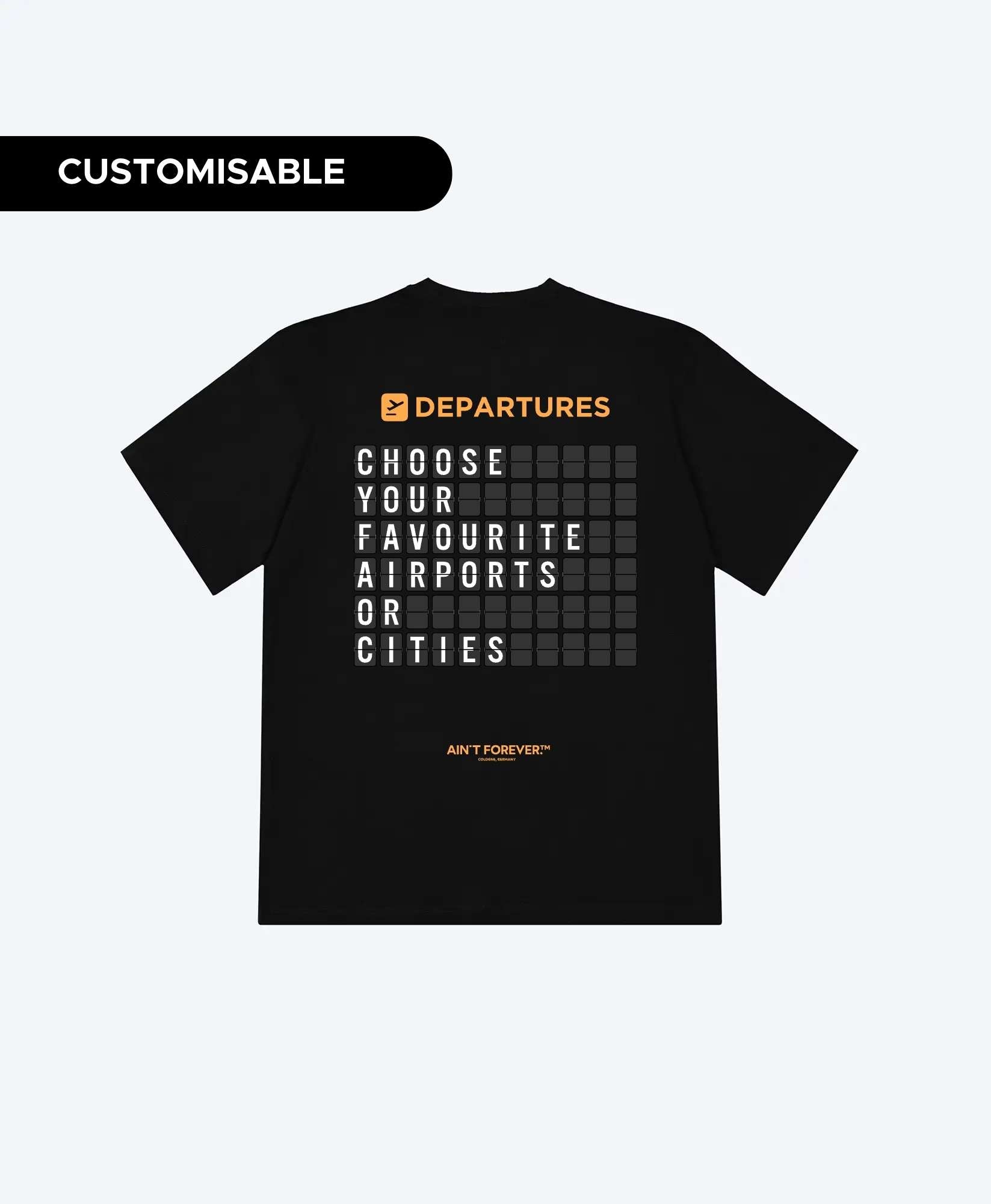 THE DEPARTURES T-SHIRT (BLACK / ORANGE)