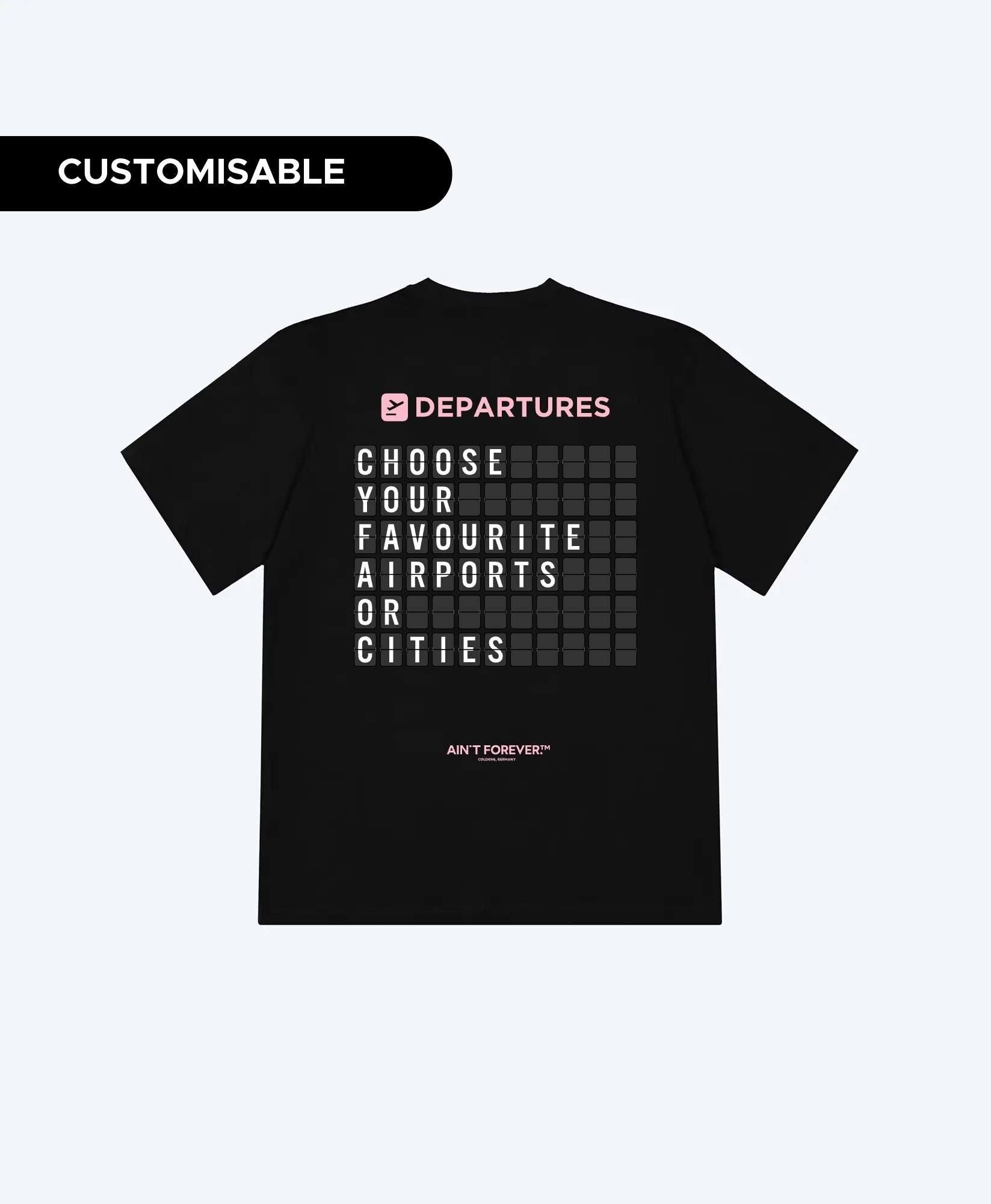 THE DEPARTURES T-SHIRT (BLACK / ROSÉ)