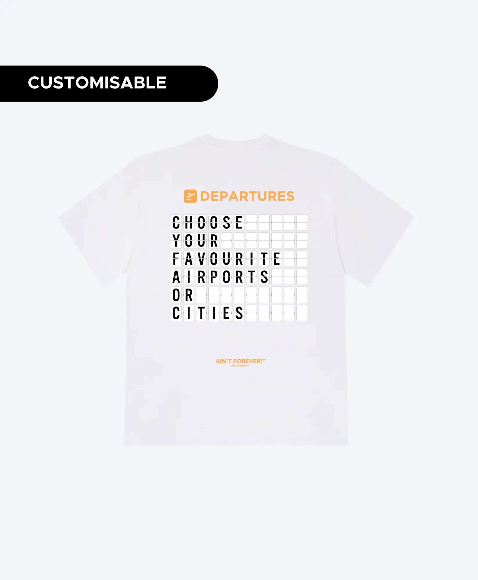 THE DEPARTURES T-SHIRT (WHITE / ORANGE)