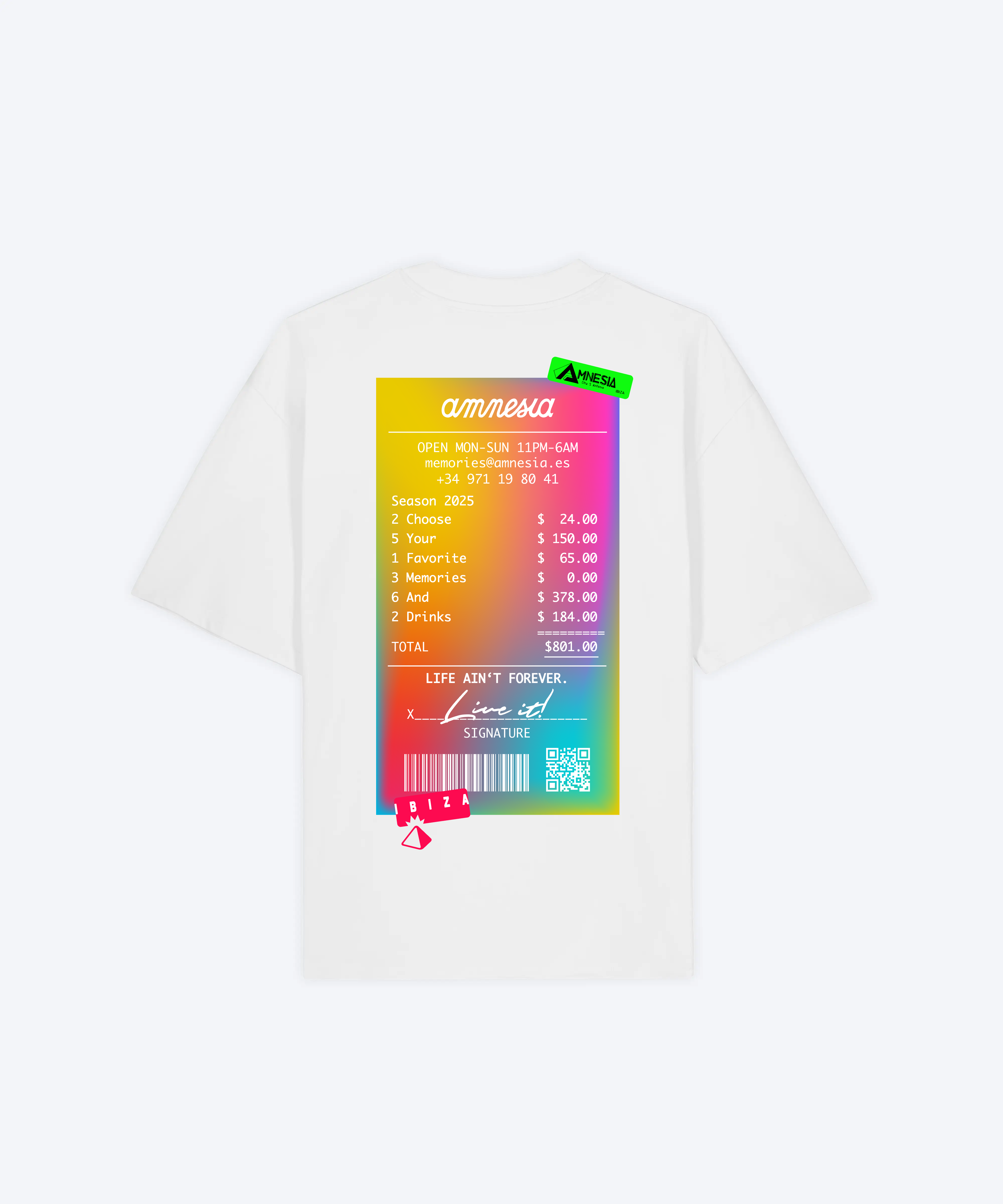 THE AMNESIA NIGHT OUT T-SHIRT (LIMITED EDITION)