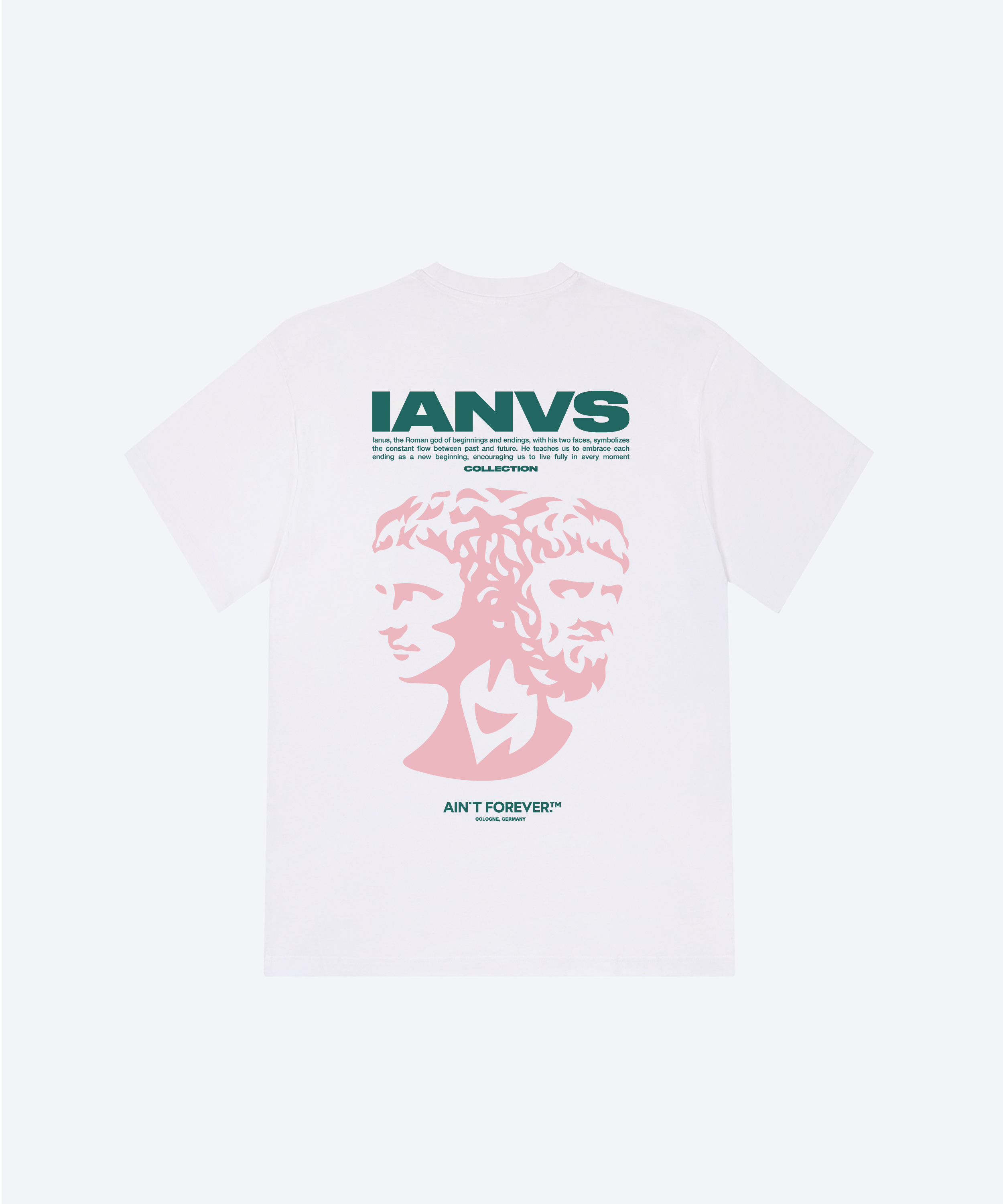 THE IANVS T-SHIRT (WHITE/PINE/ROSÉ)