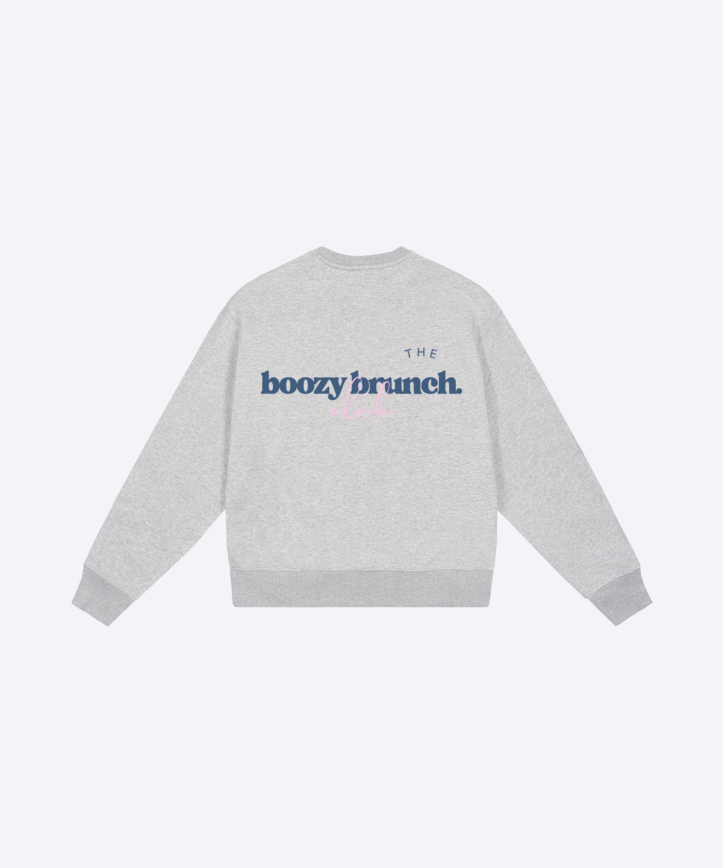 THE BOOZY BRUNCH CLUB SWEATSHIRT (HEATHER GREY / NAVY)
