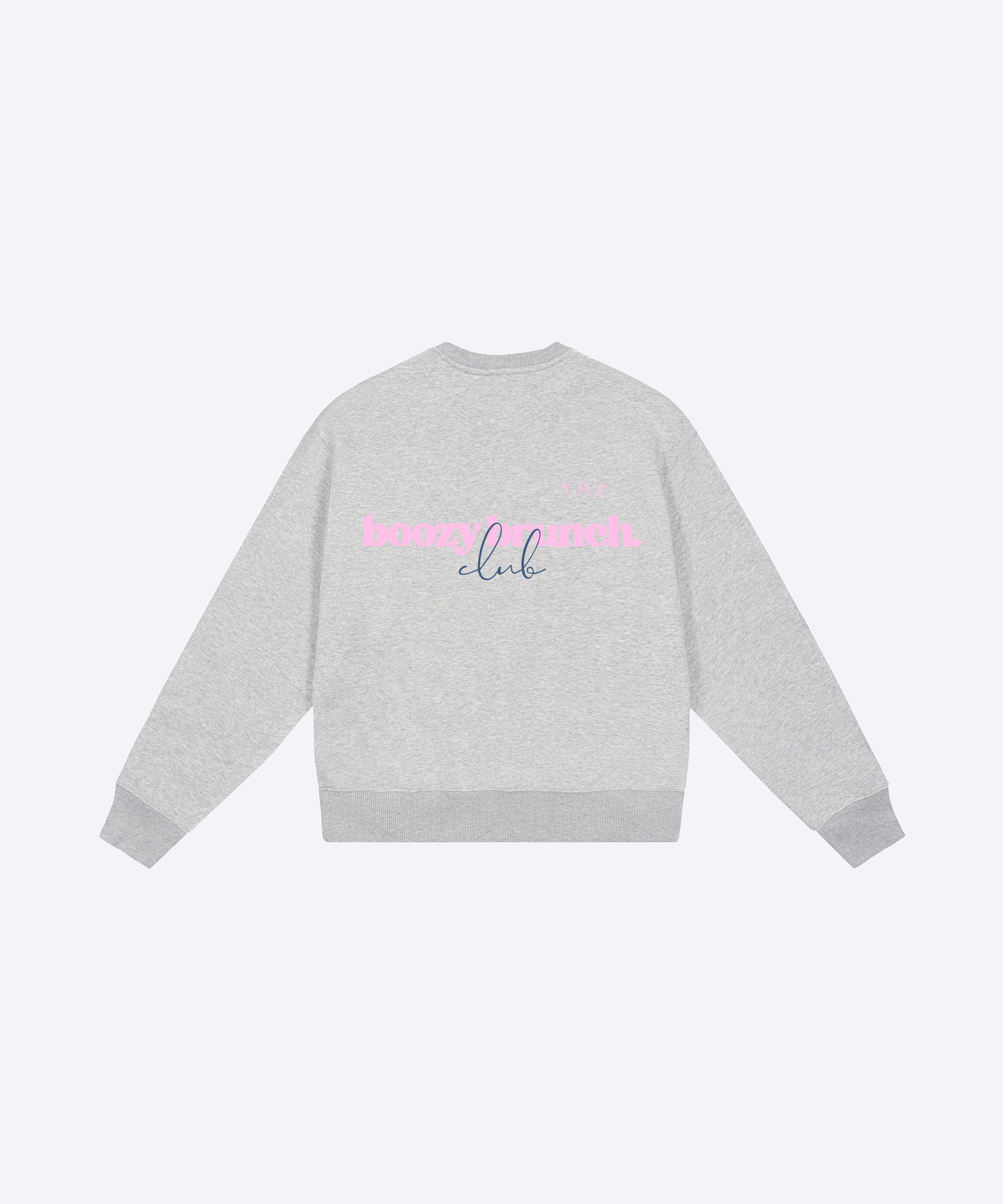 THE BOOZY BRUNCH CLUB SWEATSHIRT (HEATHER GREY / PINK)