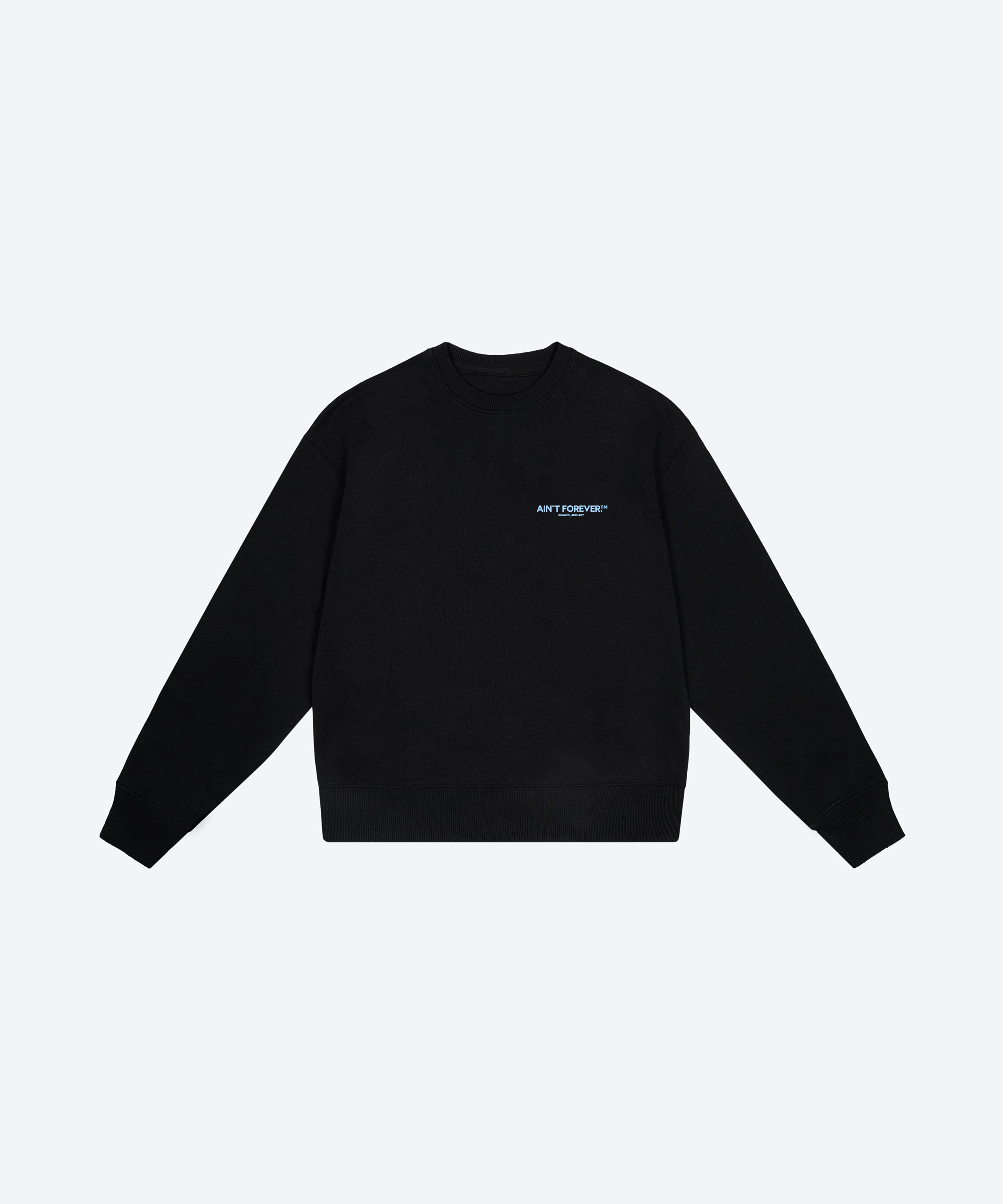 THE NIGHT OUT SWEATSHIRT (BLACK/LIGHT BLUE)