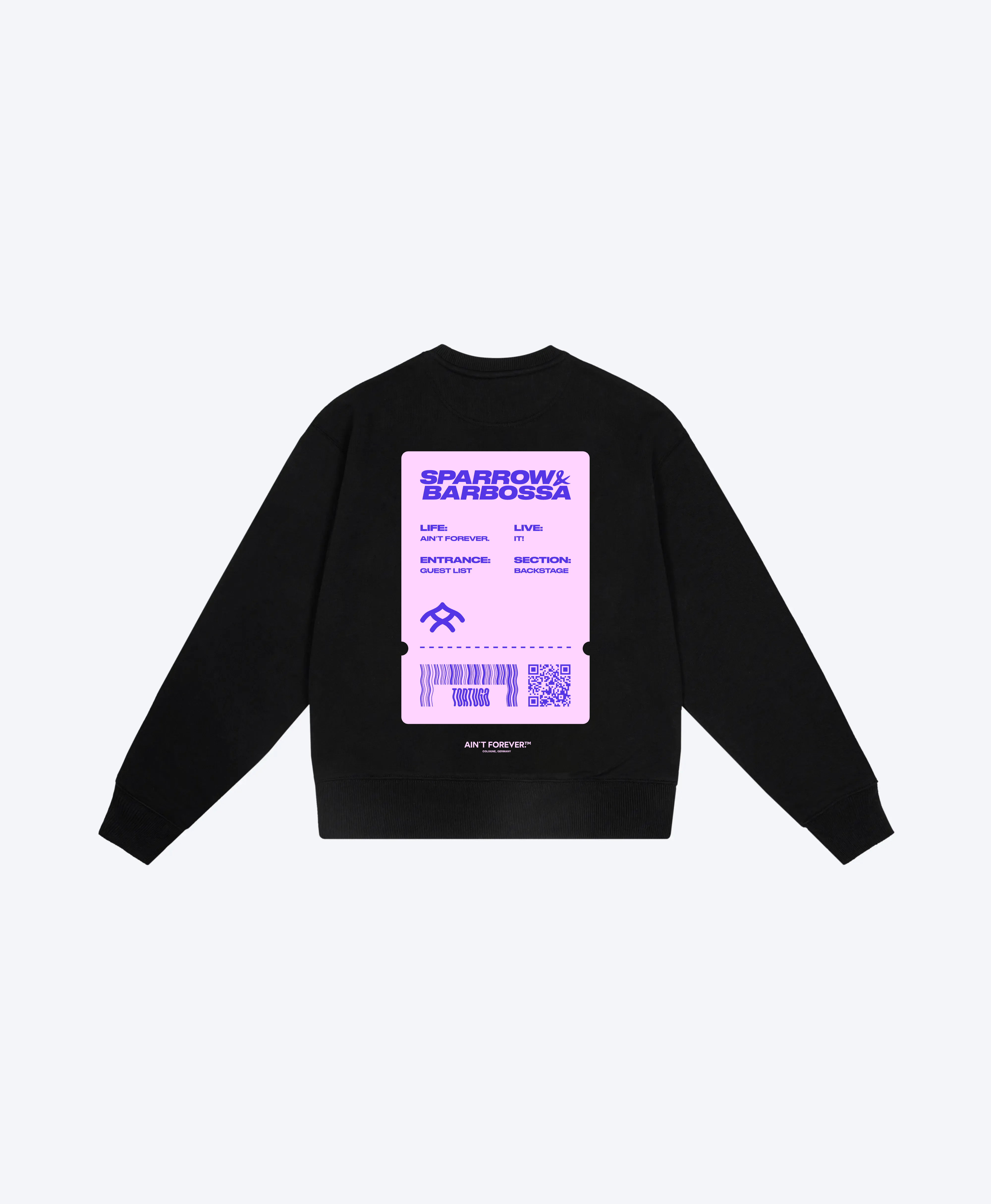 THE BACKSTAGE SWEATSHIRT (BLACK / SPARROW & BARBOSSA)