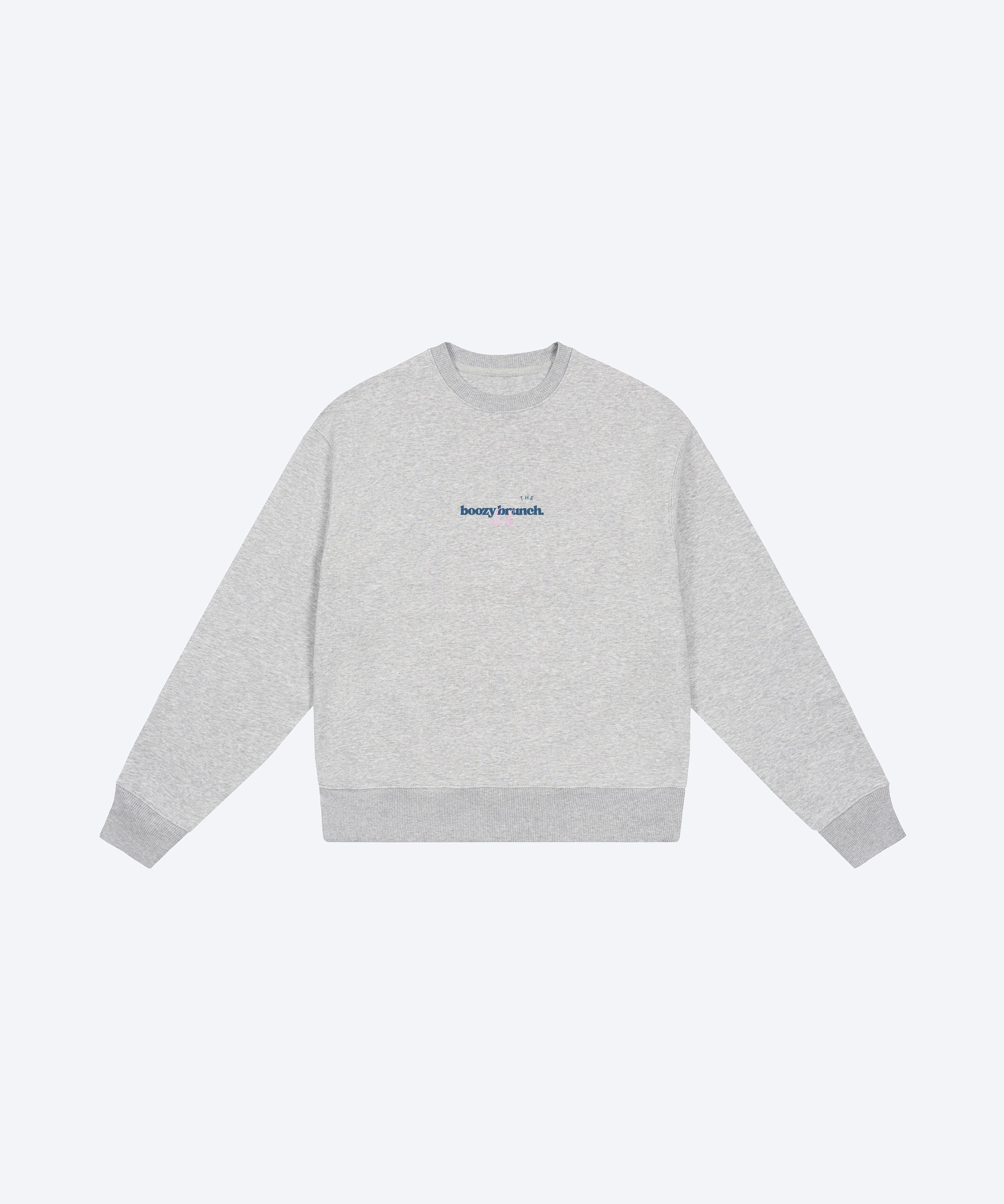 THE BOOZY BRUNCH CLUB SWEATSHIRT (HEATHER GREY / NAVY)