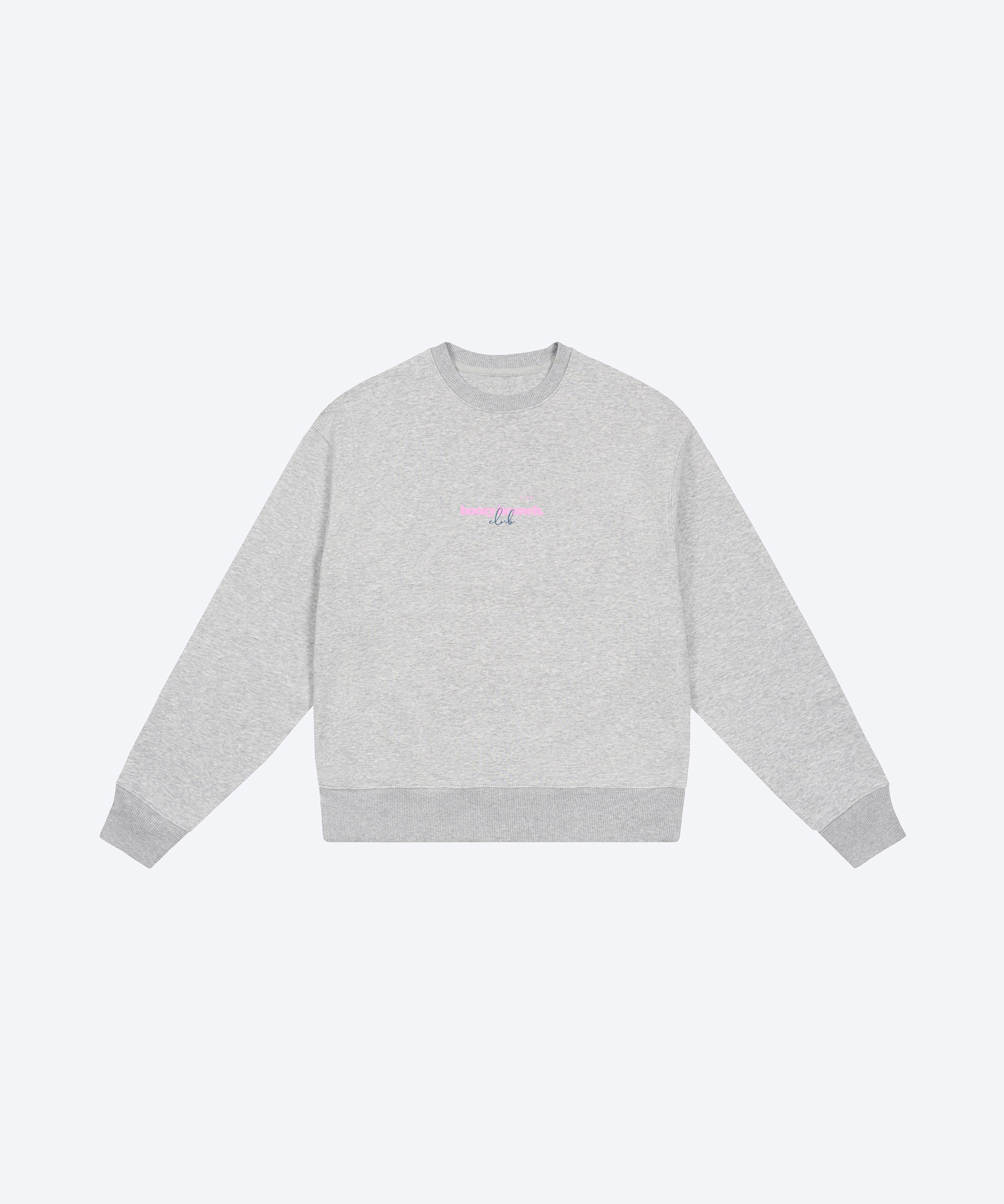 THE BOOZY BRUNCH CLUB SWEATSHIRT (HEATHER GREY / PINK)