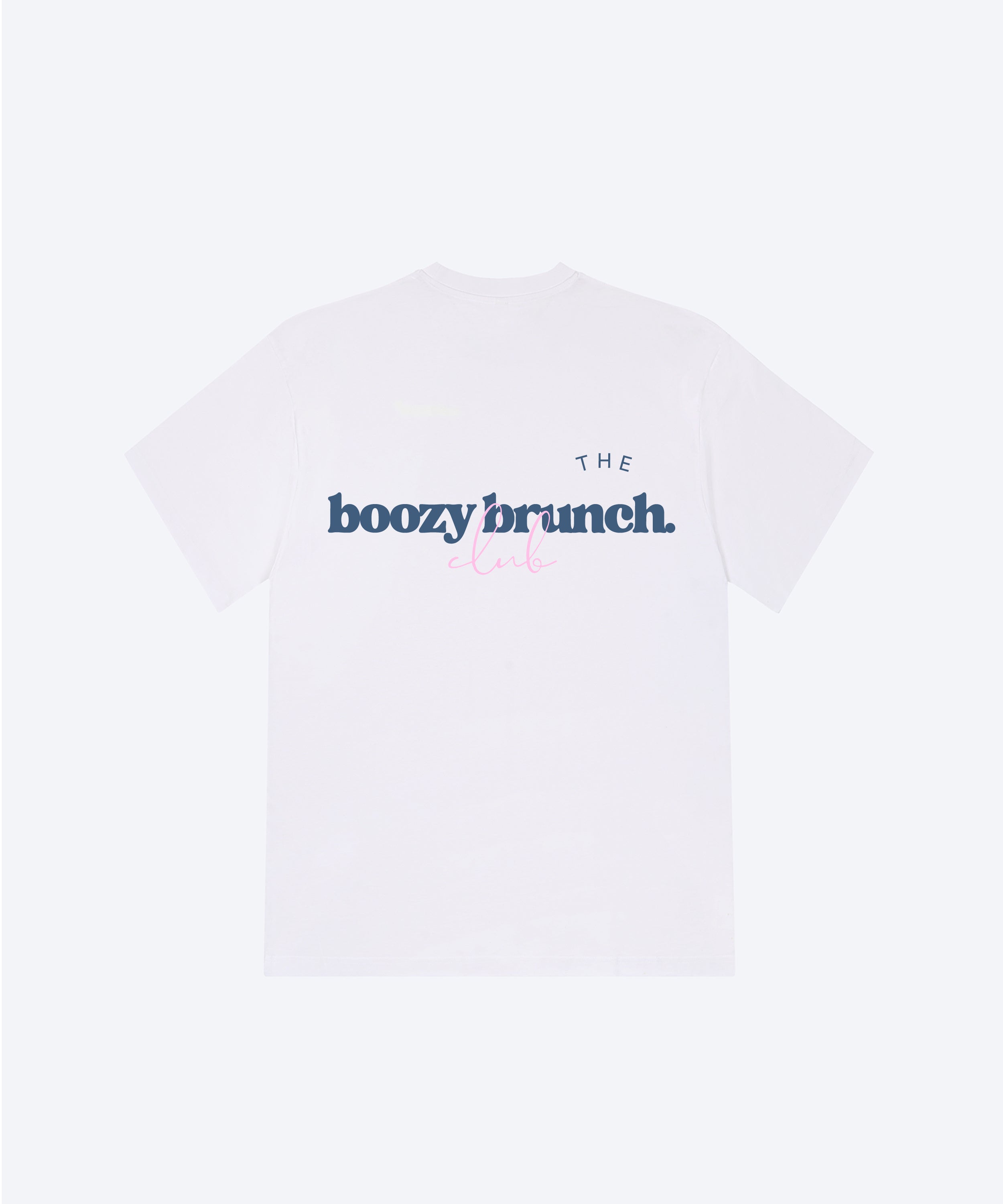 THE BOOZY BRUNCH CLUB T-SHIRT (WHITE / NAVY)