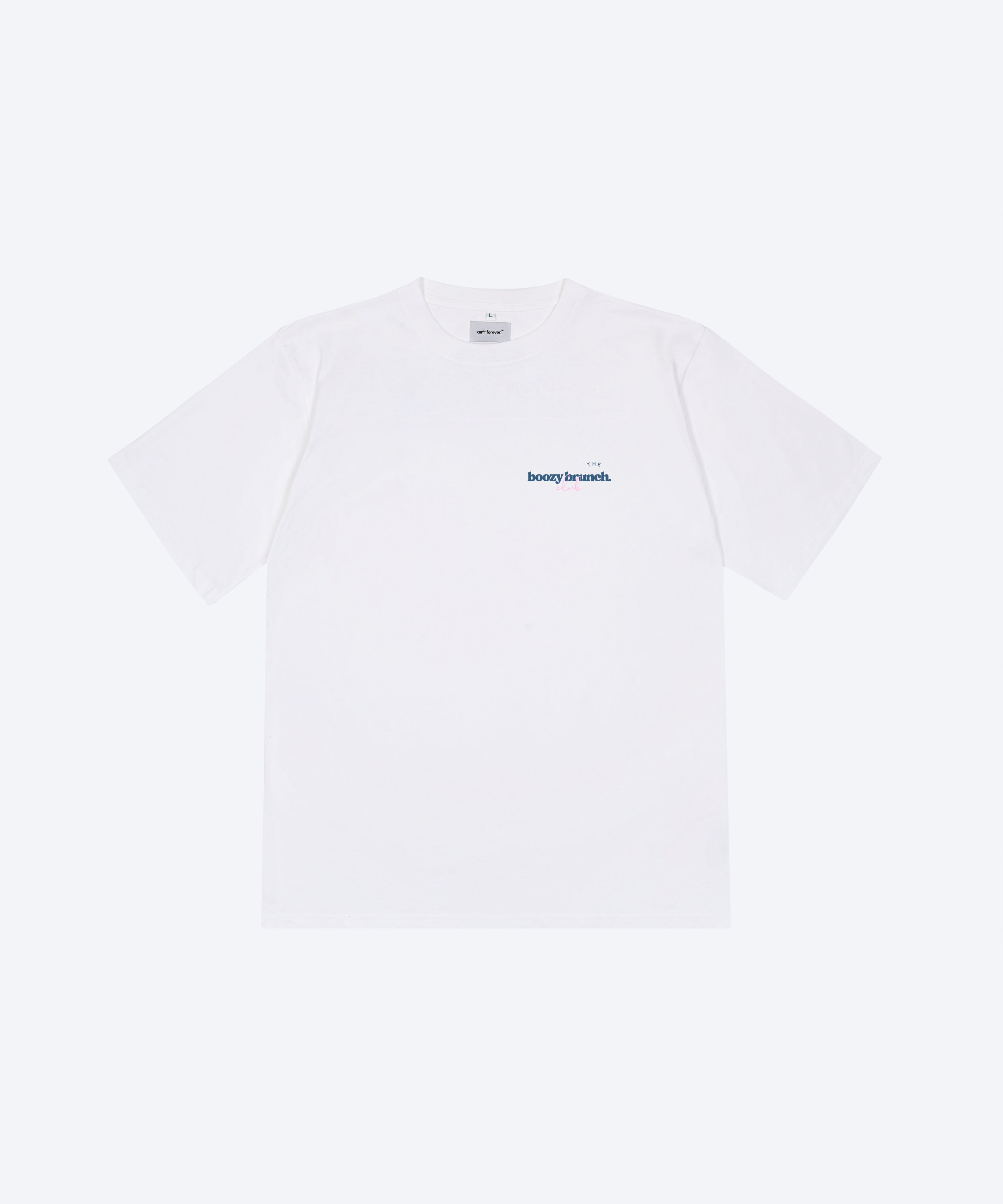 THE BOOZY BRUNCH CLUB T-SHIRT (WHITE / NAVY)