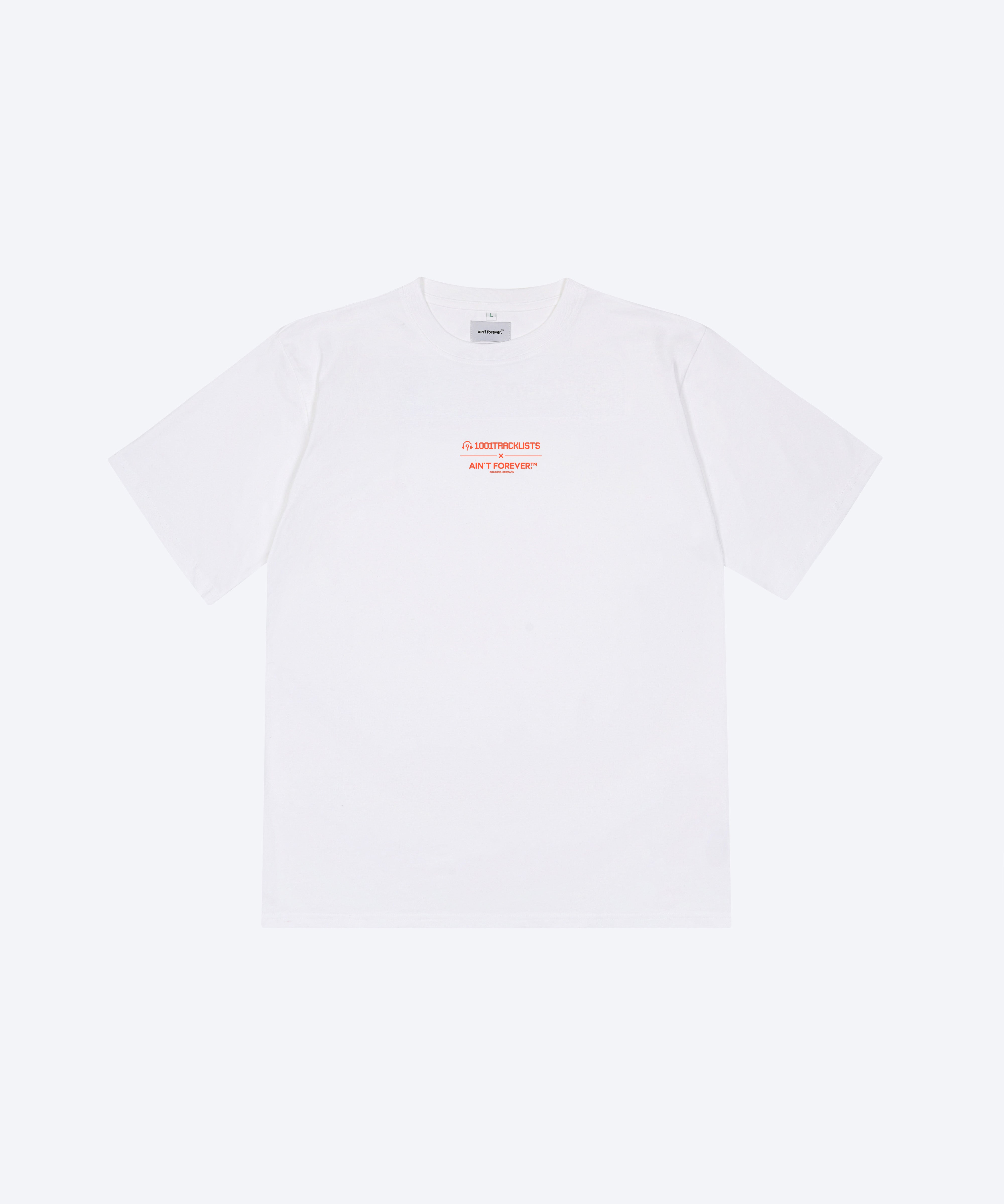 THE BPM T-SHIRT (WHITE / PEACH / 1001TRACKLISTS)
