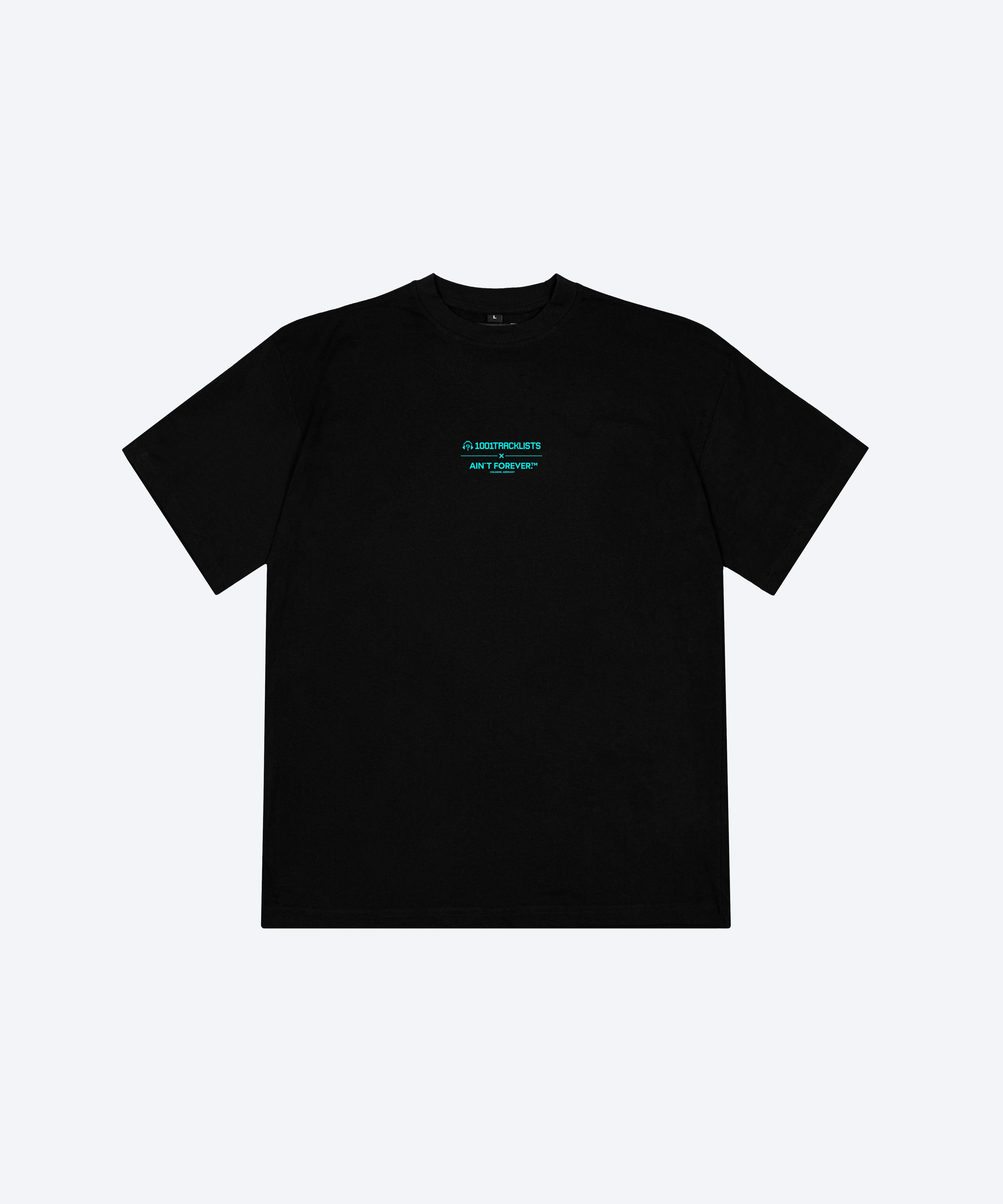 THE BPM T-SHIRT (BLACK / TURQUOISE / 1001TRACKLISTS)
