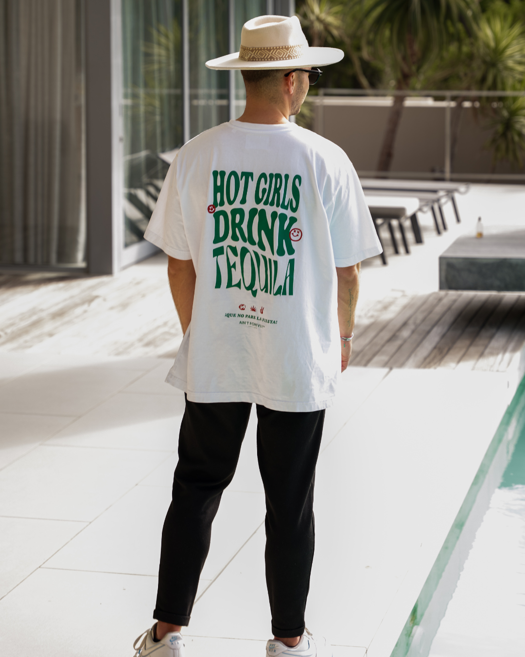 THE "HOT GIRLS DRINK TEQUILA" T-SHIRT (WHITE/RED/GREEN)