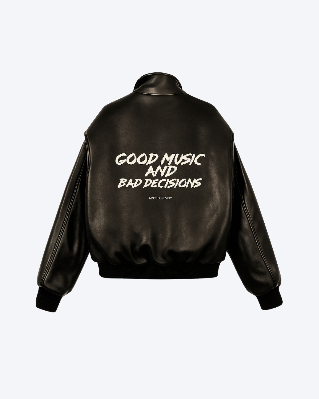 THE GOOD MUSIC & BAD DECISIONS LEATHER BOMBER