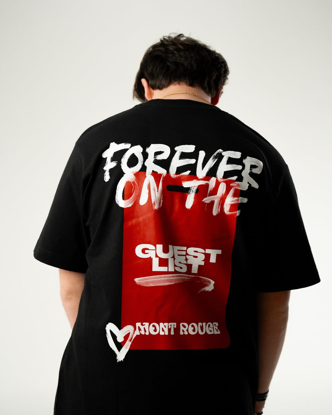 FOREVER ON THE GUESTLIST T-SHIRT (BLACK / MONT ROUGE)