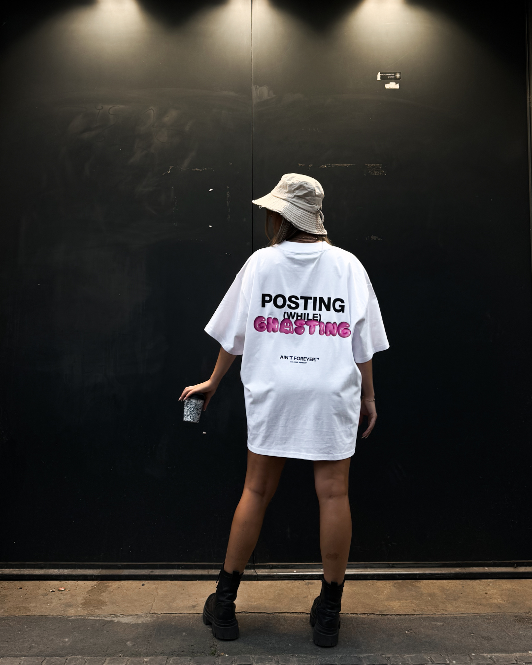 POSTING WHILE GHOSTING T-SHIRT (WHITE)