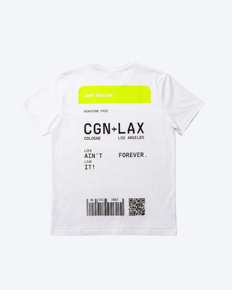 REGULAR FIT: NEON BOARDING PASS T-SHIRT