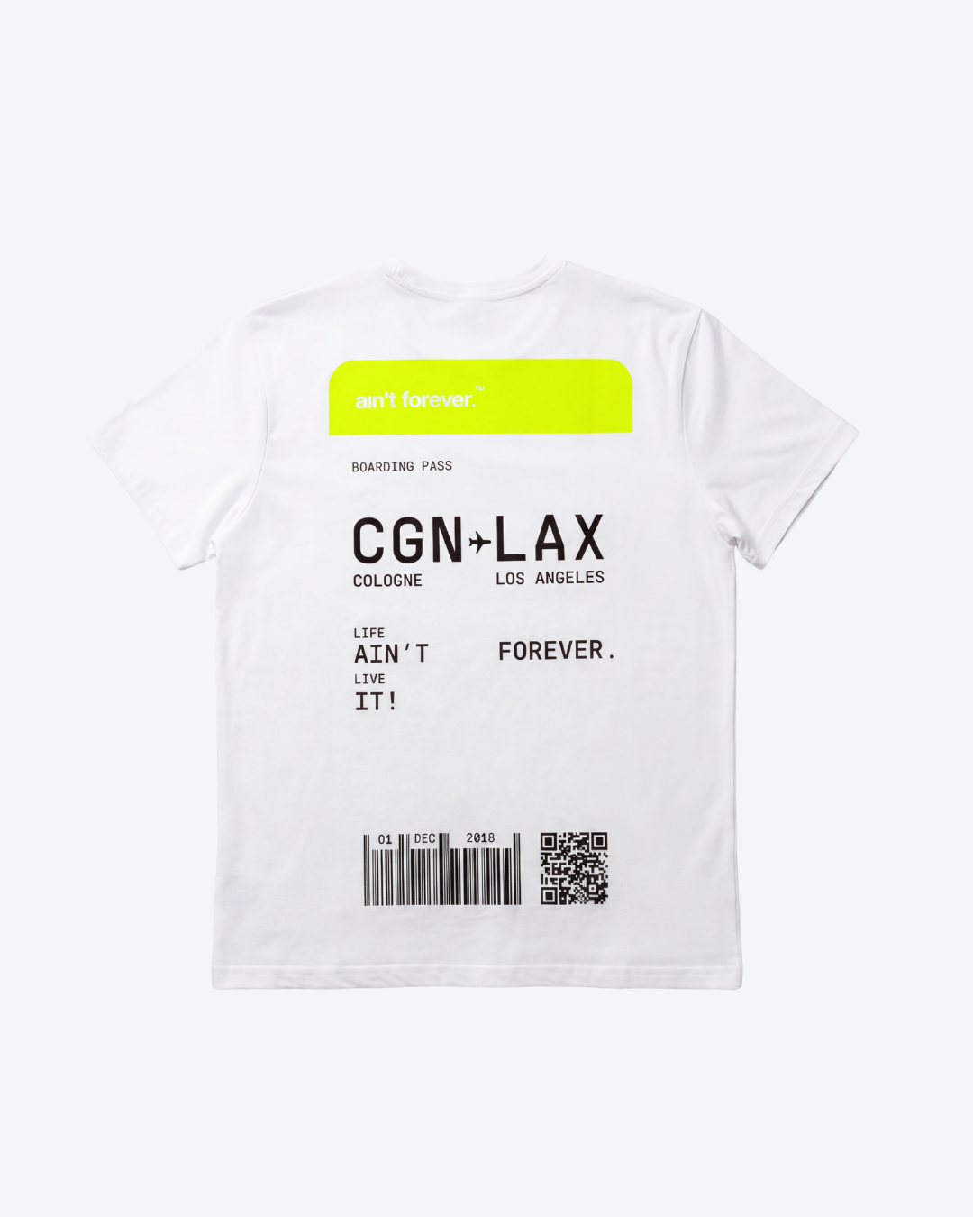 THE NEON BOARDING PASS T-SHIRT (CGN-LAX)