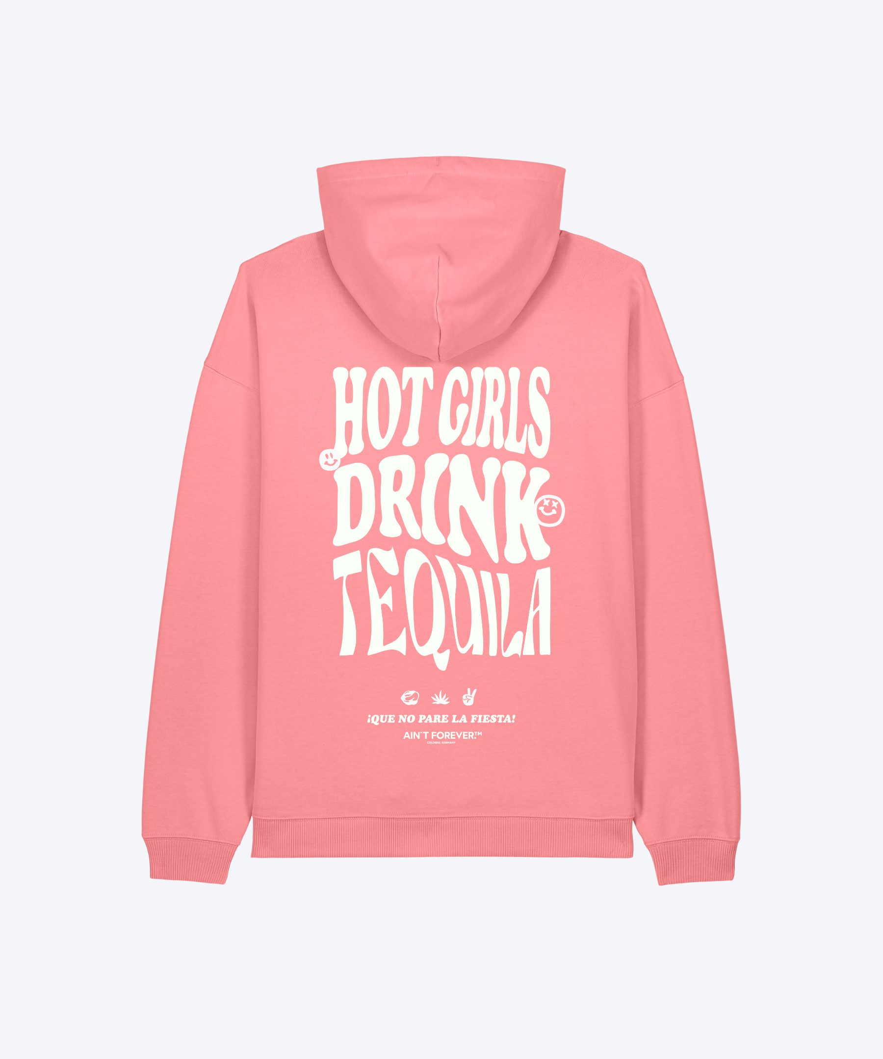 THE "HOT GIRLS DRINK TEQUILA" HOODIE (PINK/WHITE)