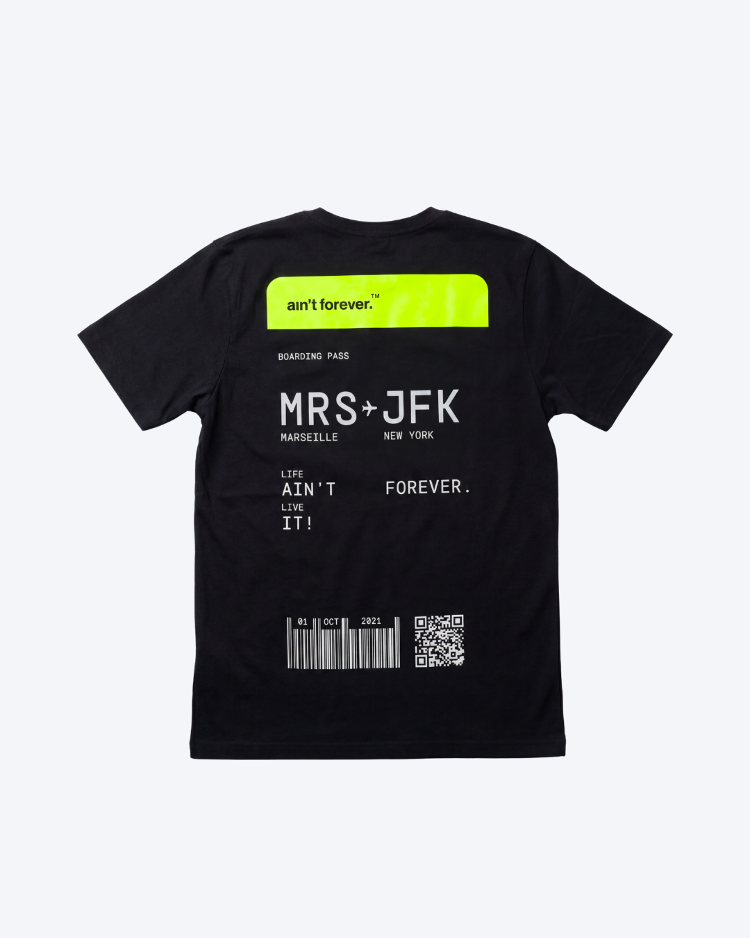 REGULAR FIT: NEON BOARDING PASS T-SHIRT