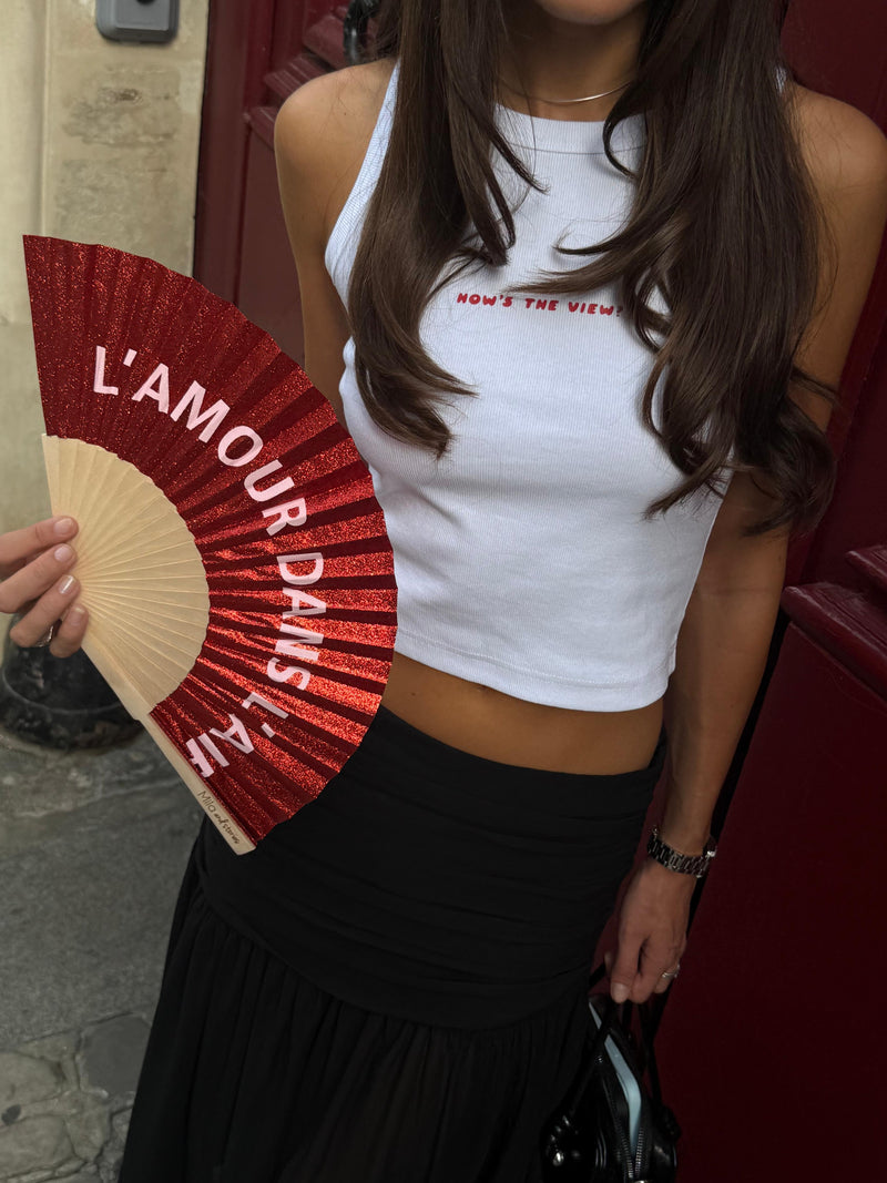 CROP TOP "HOW'S THE VIEW?"