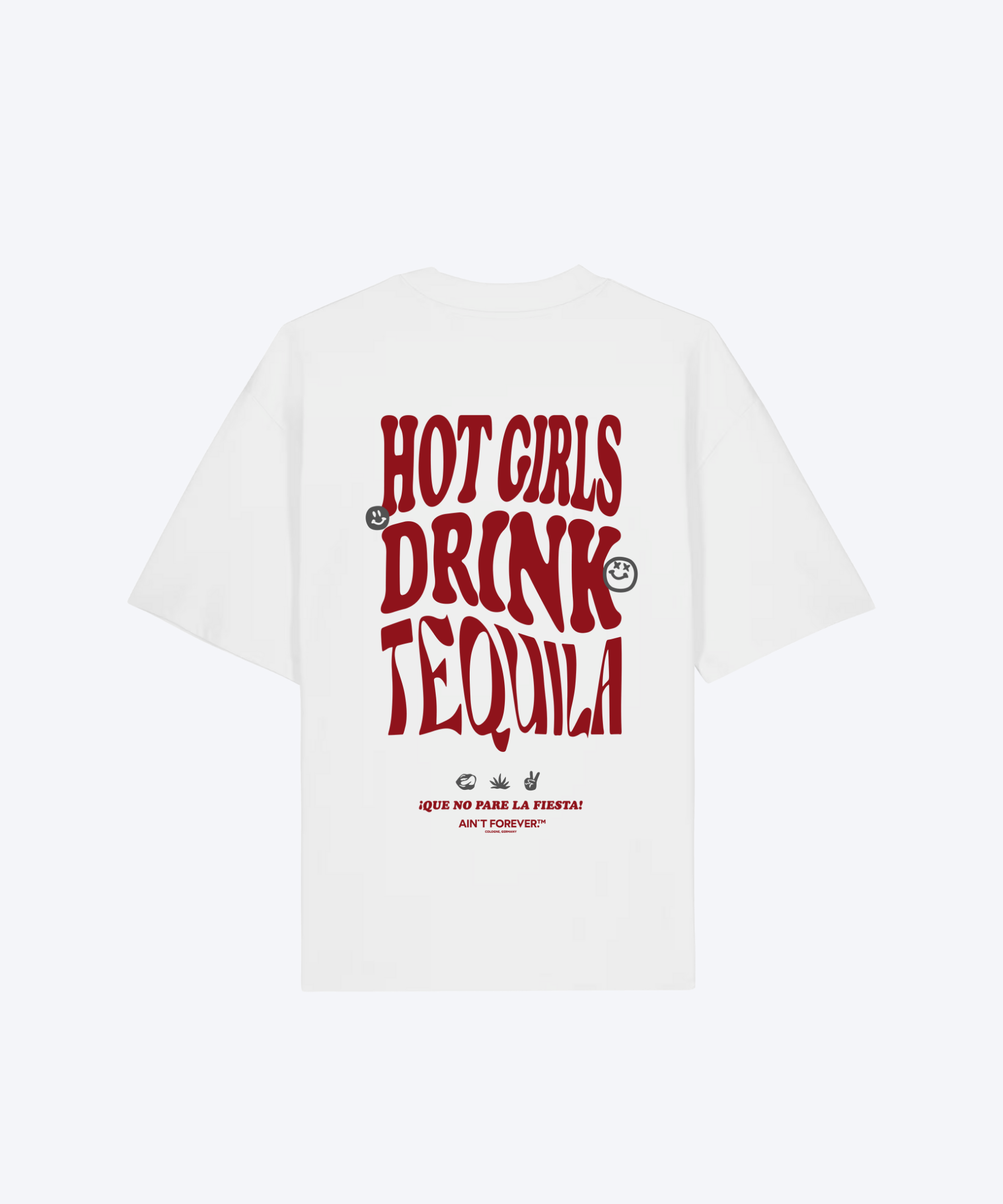 THE "HOT GIRLS DRINK TEQUILA" T-SHIRT (WHITE/RED/COAL)