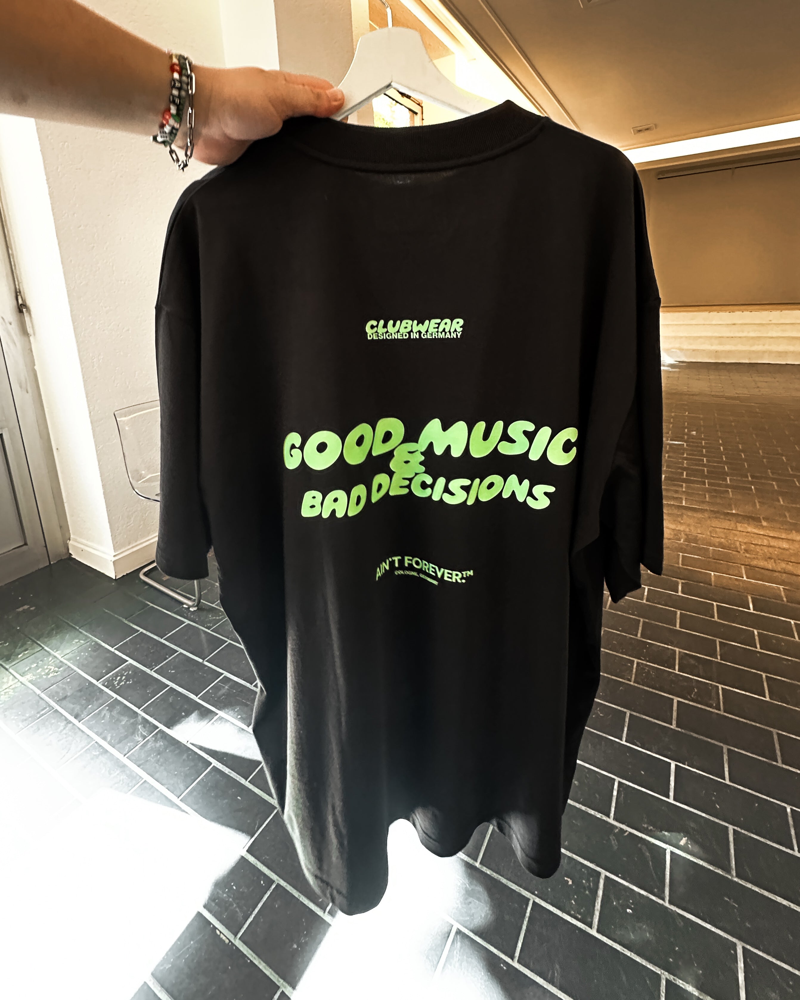 GOOD MUSIC & BAD DECISIONS T-SHIRT (BLACK)
