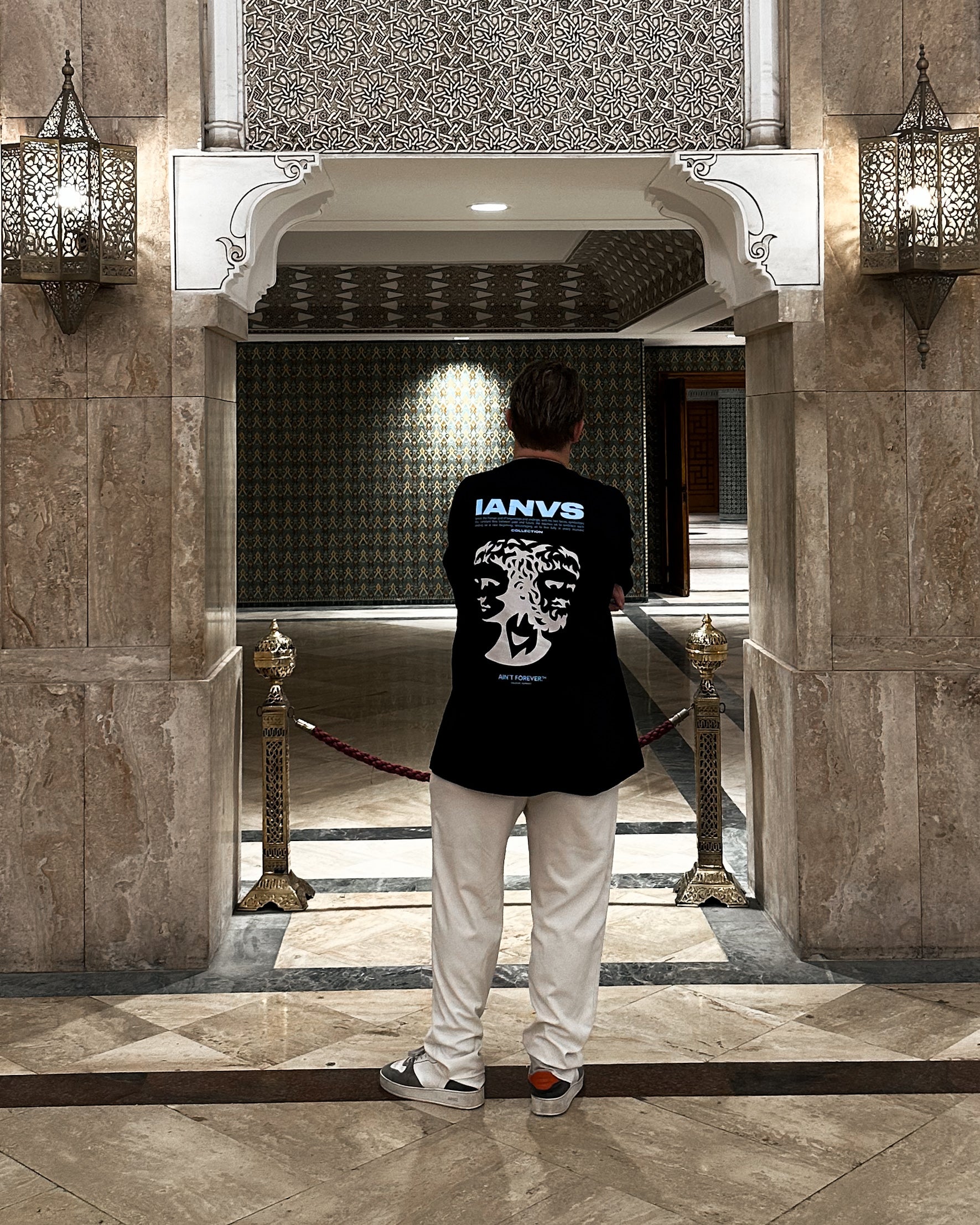 THE IANVS T-SHIRT (BLACK/LIGHTBLUE/BEIGE)