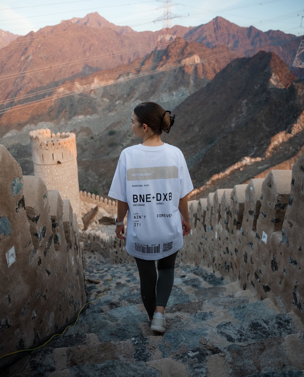 THE BOARDING PASS T-SHIRT (WHITE / DESERT DUST)