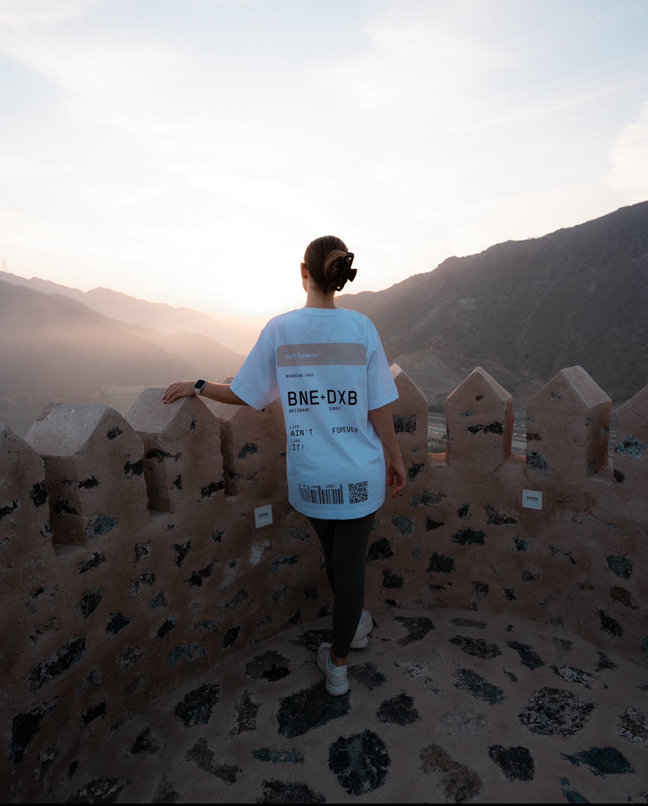 THE BOARDING PASS T-SHIRT (WHITE / DESERT DUST)