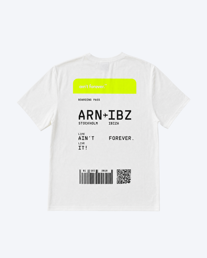 OVERSIZED FIT: NEON BOARDING PASS T-SHIRT