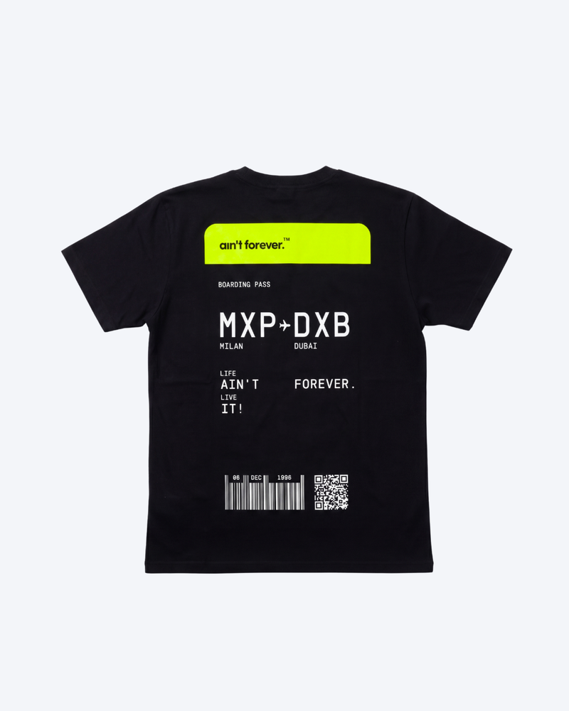 REGULAR FIT: NEON BOARDING PASS T-SHIRT