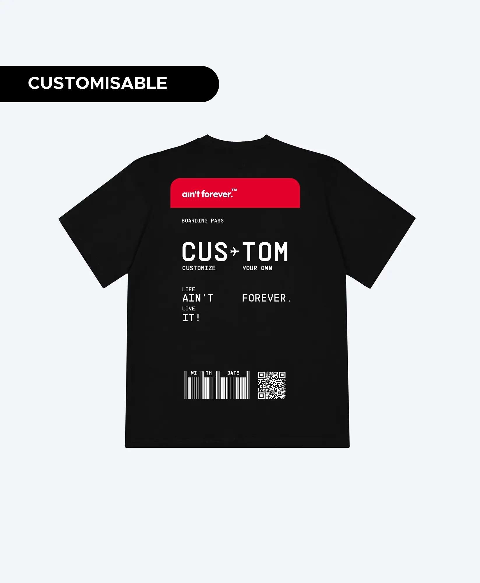 THE BOARDING PASS T-SHIRT (BLACK / RED)