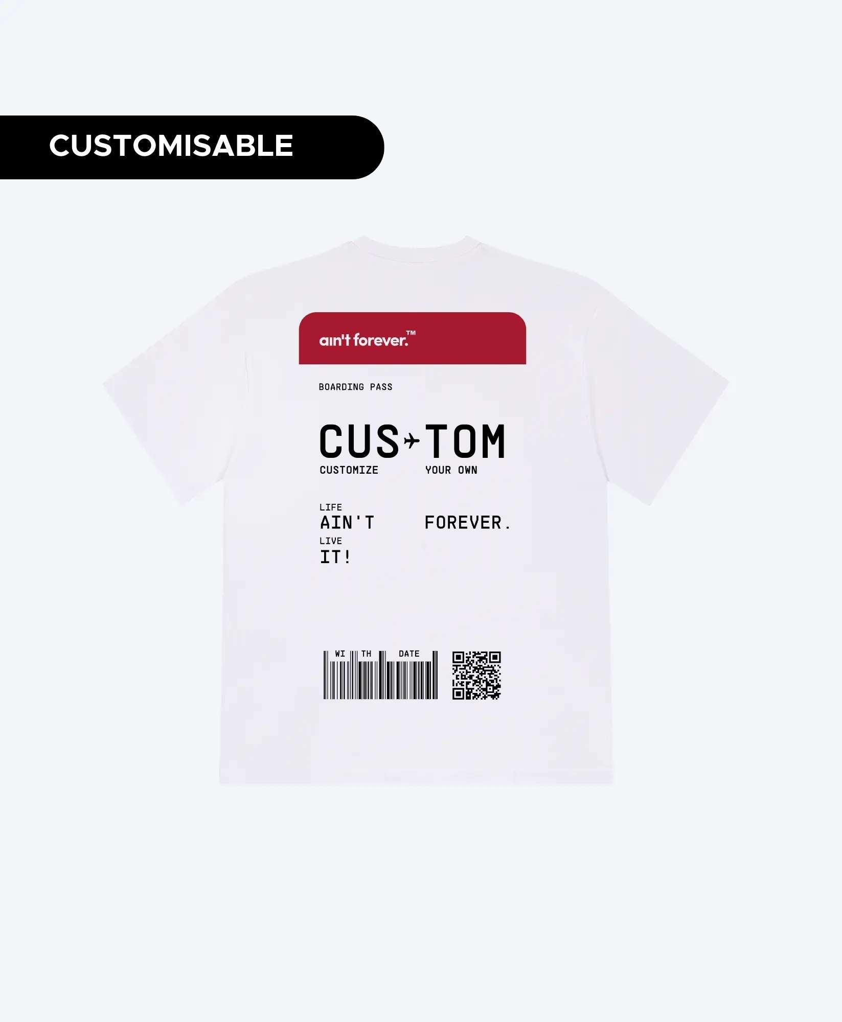 THE BOARDING PASS T-SHIRT (WHITE / RED)