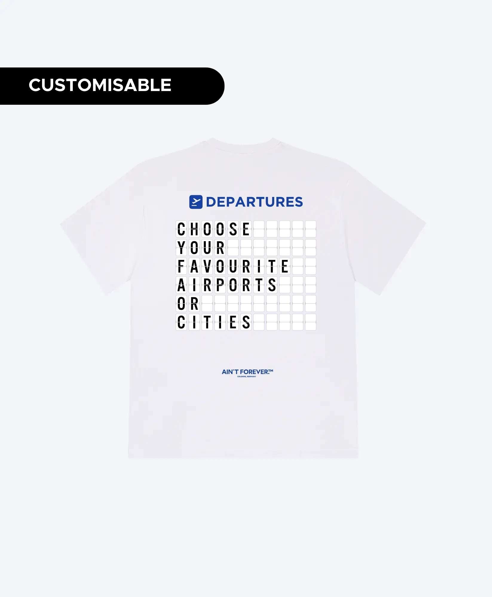 THE DEPARTURES T-SHIRT (WHITE / BLUE)