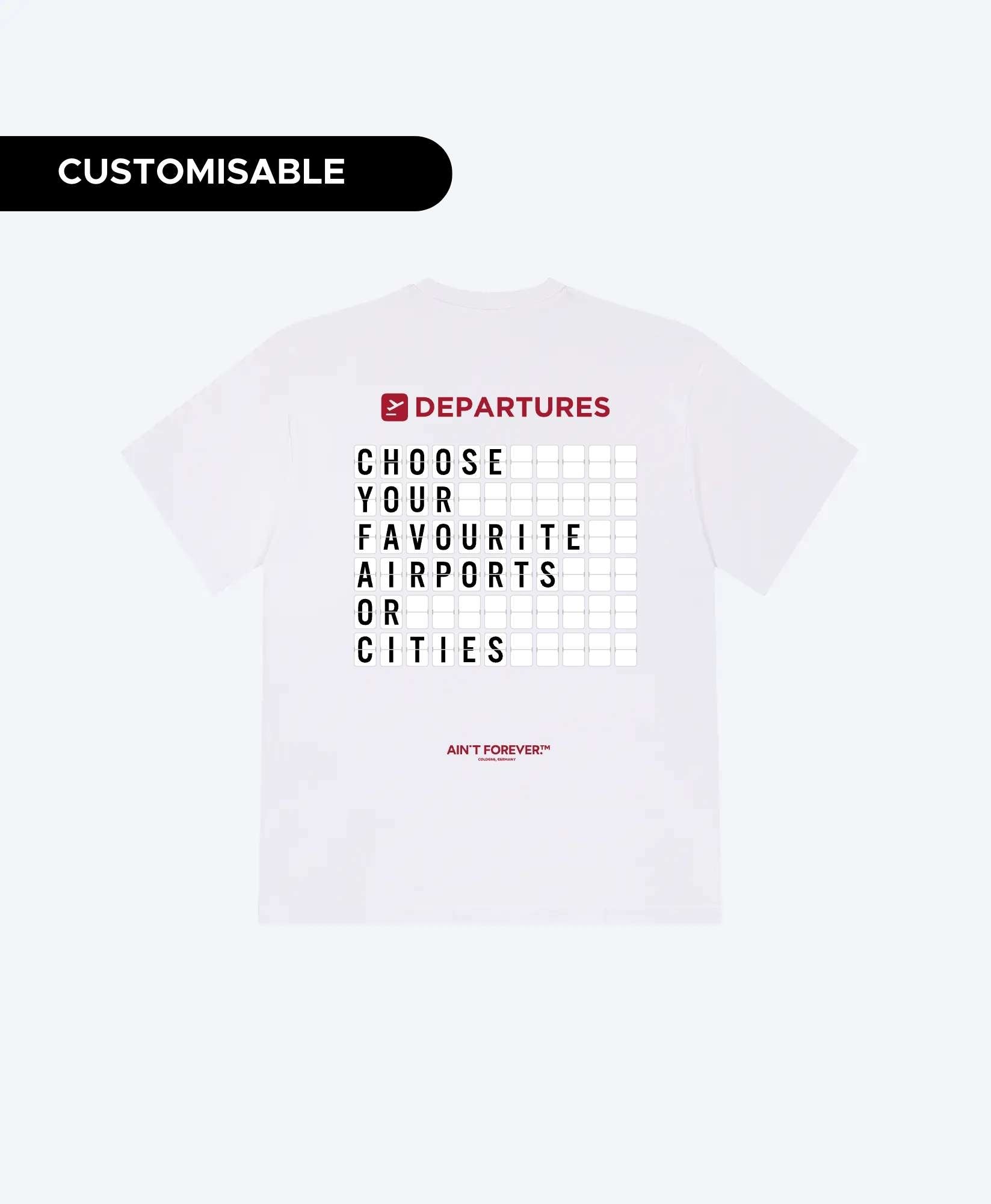 THE DEPARTURES T-SHIRT (WHITE / RED)