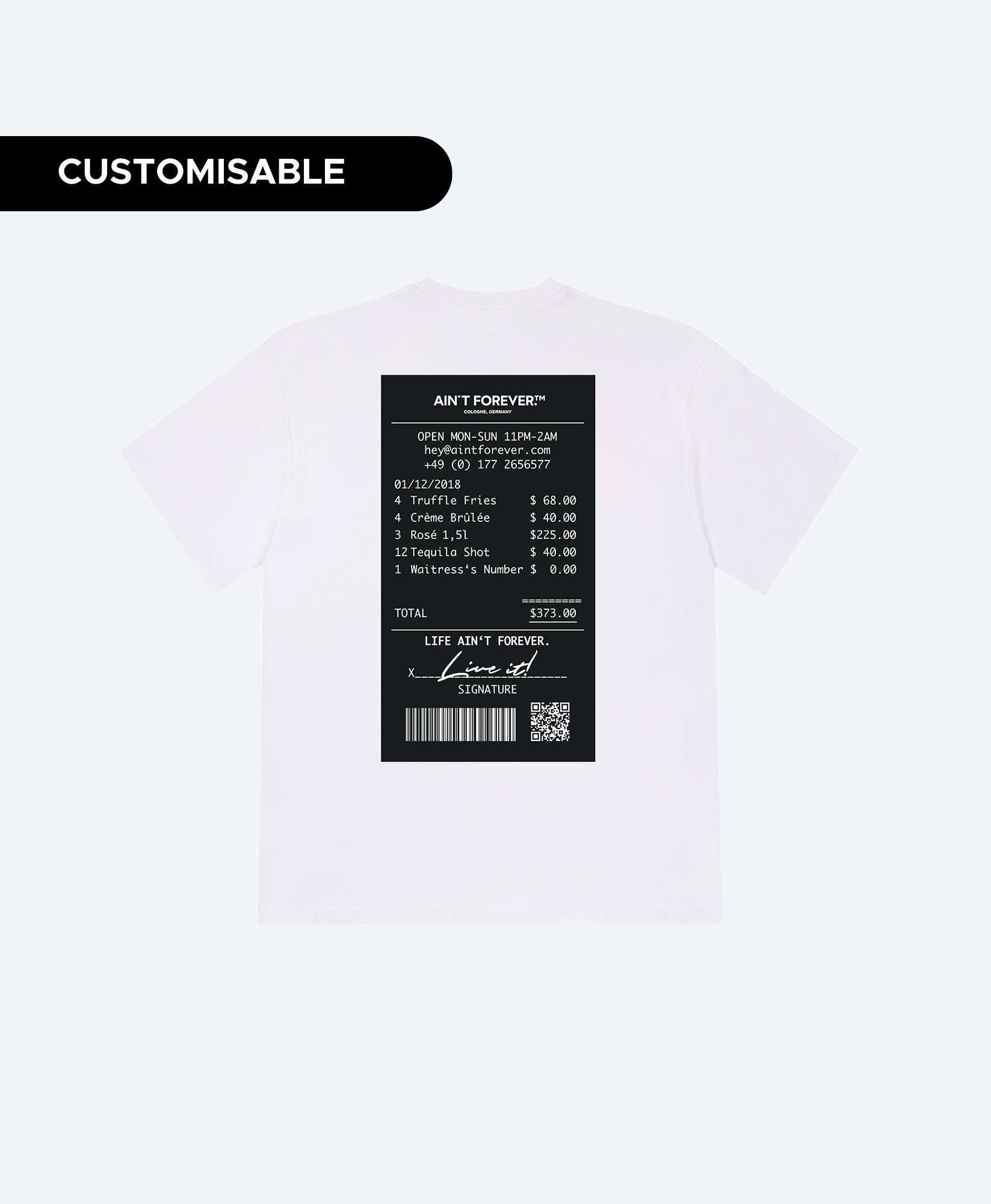 THE NIGHT OUT T-SHIRT (WHITE/BLACK)